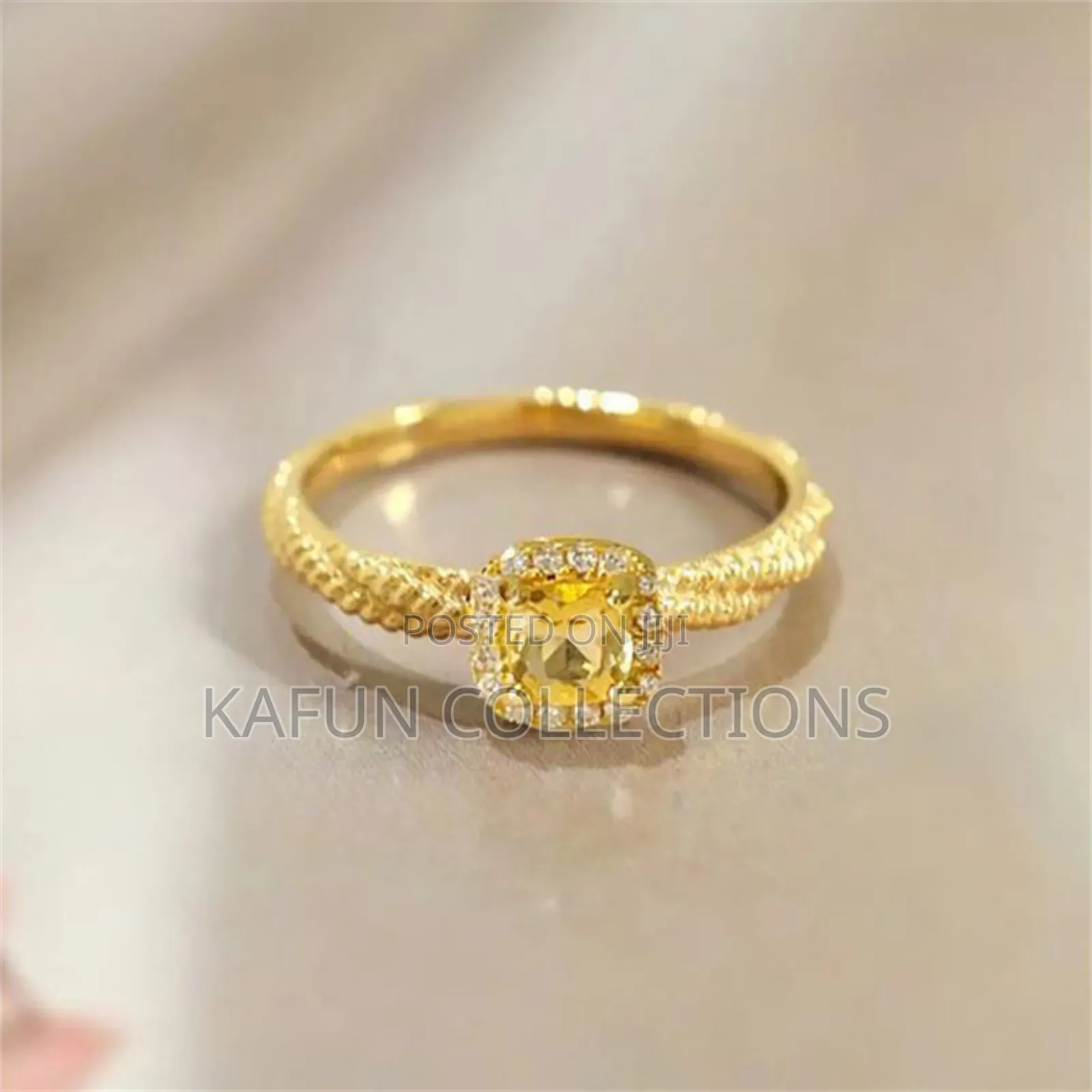 No Fading 24karat Gold Plated Steel Adjustable Proposal Ring