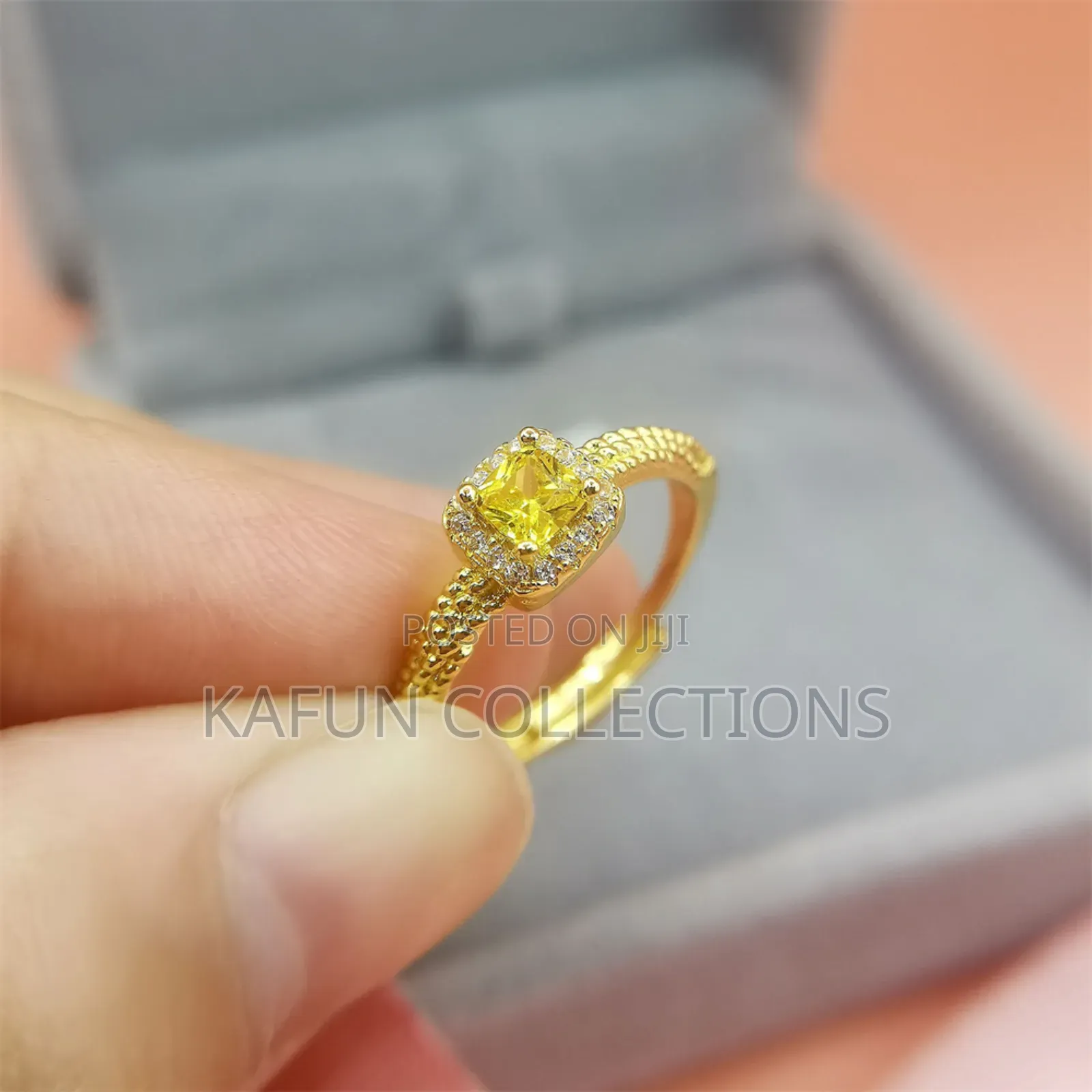 No Fading 24karat Gold Plated Steel Adjustable Proposal Ring