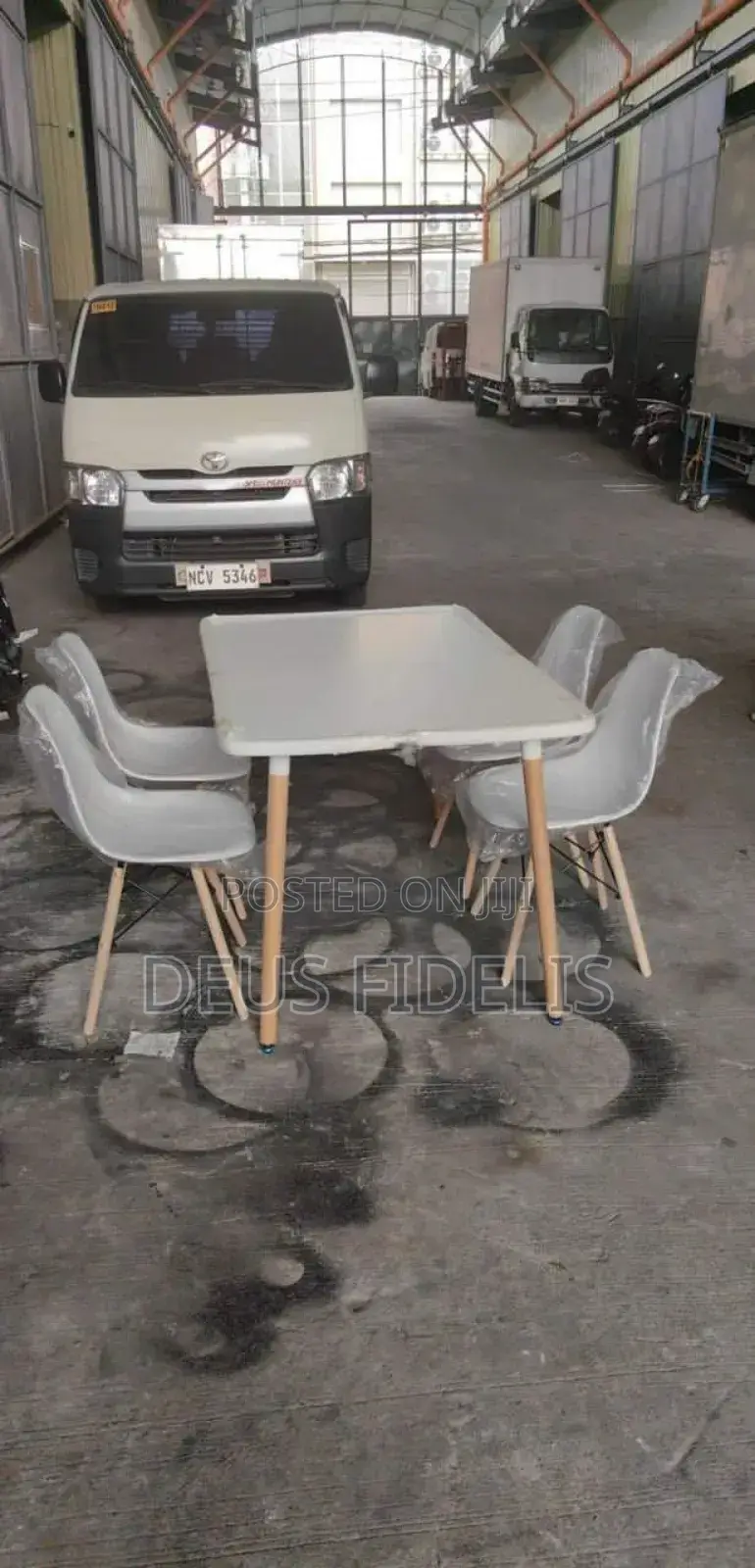 Plastic Restaurant Table and 4 Chairs