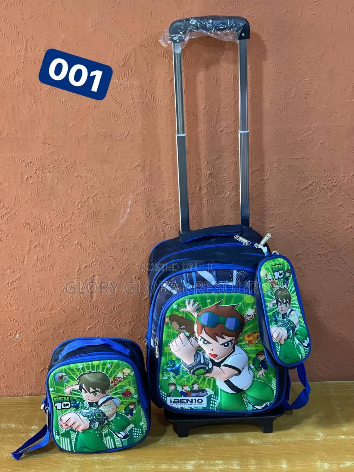 3in1 Waterproof Kids Trolley School Bag
