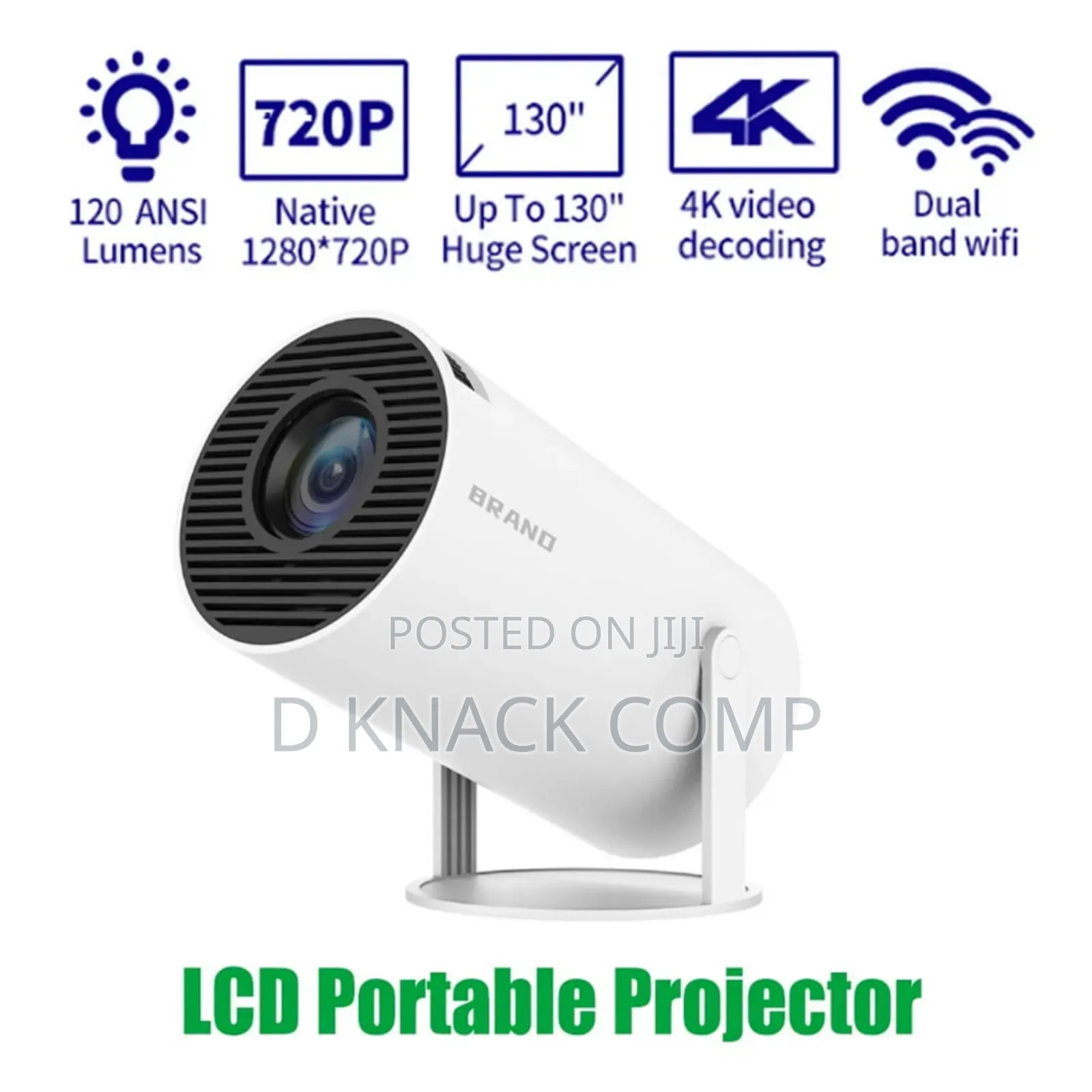 Portable Wifi 6 Smart Projector With 720p Resolution