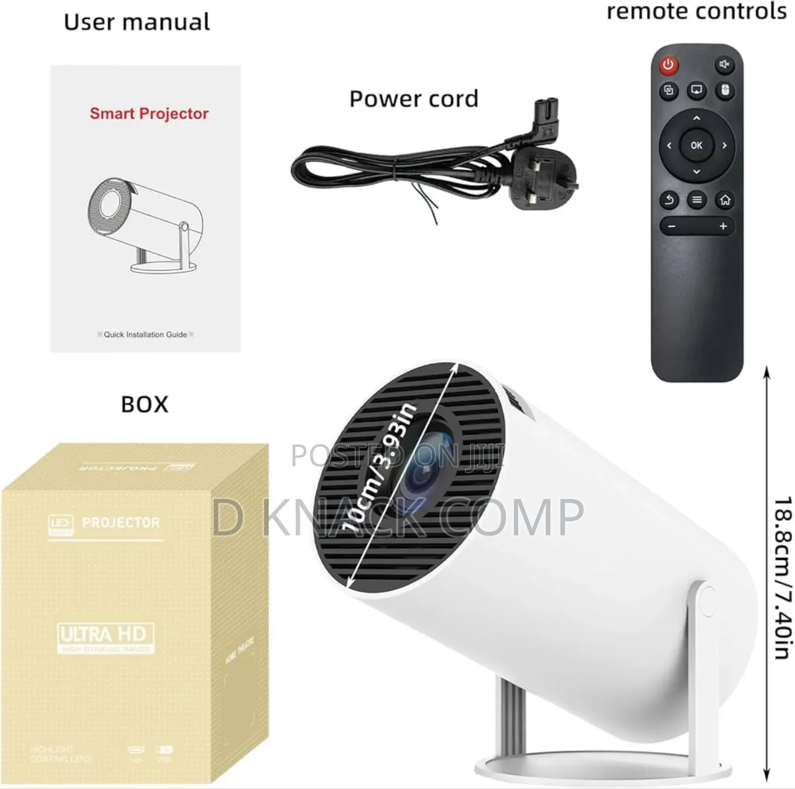 Portable Wifi 6 Smart Projector With 720p Resolution