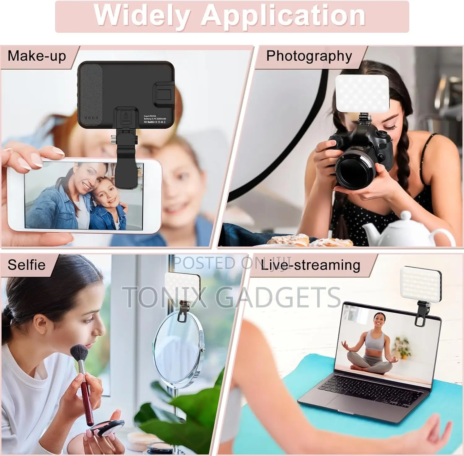 60 LED Portable Clip on Selfie Light for Phone/Tablet/Laptop