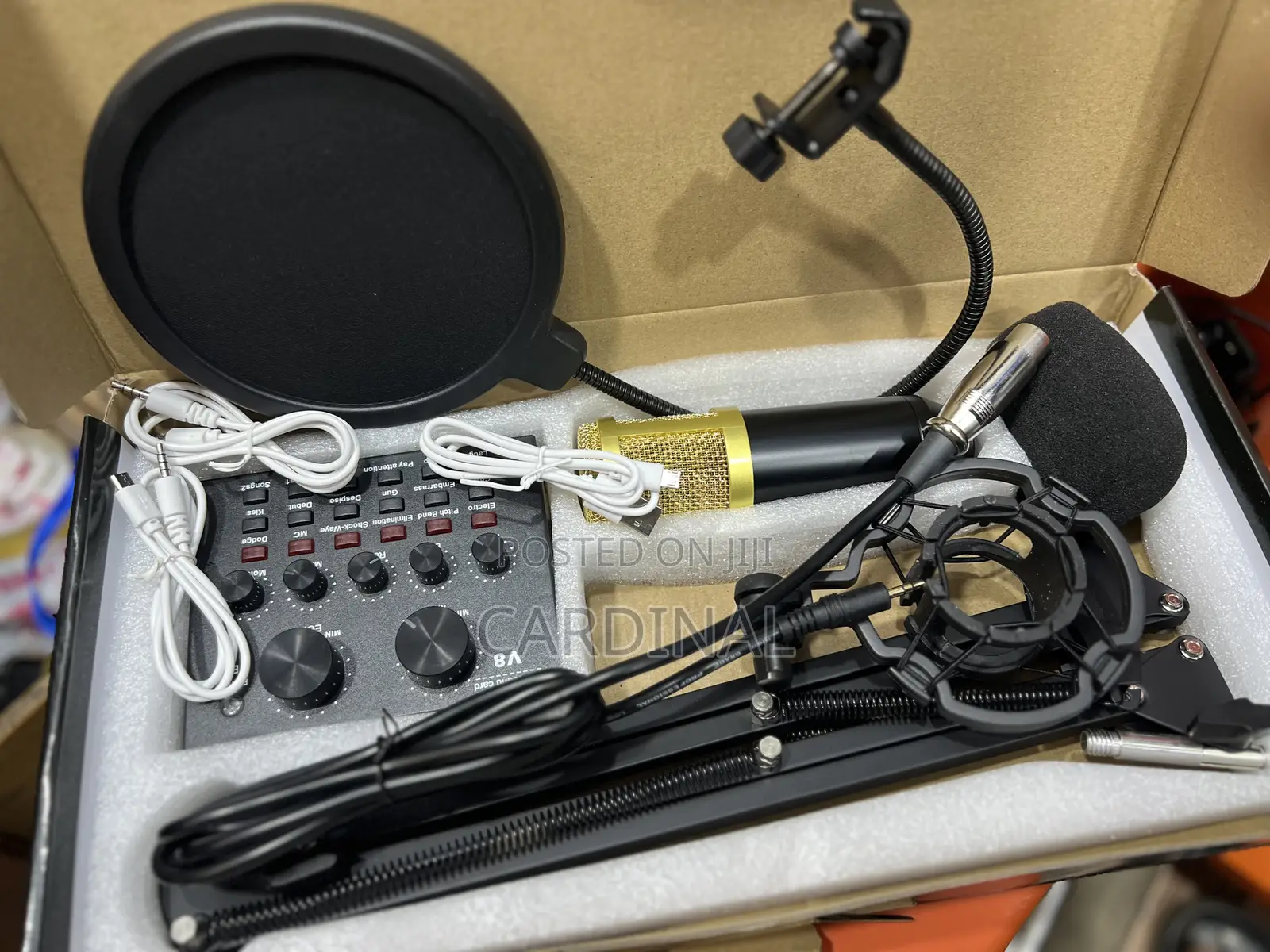 Condenser Professional Mic With Sound Card