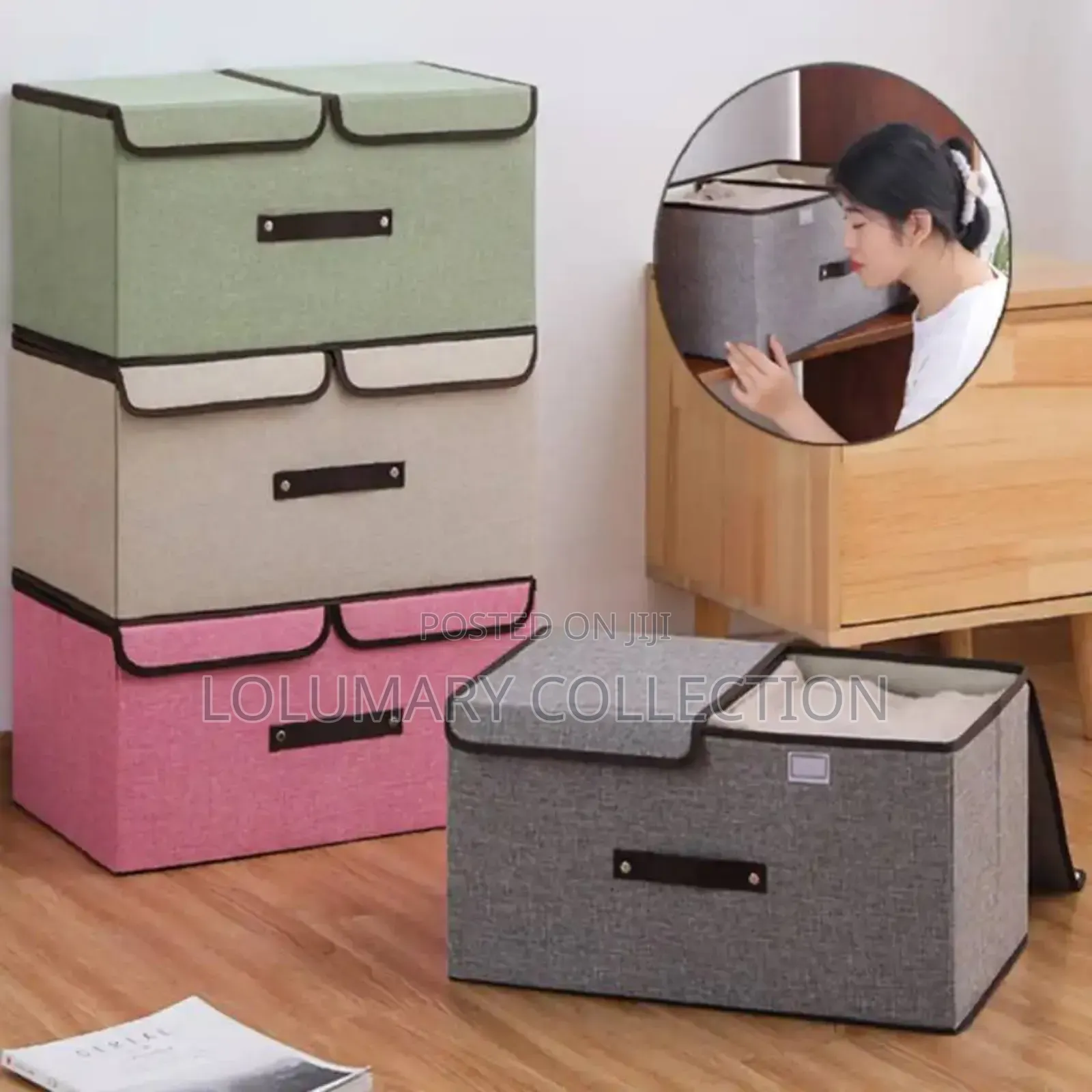 Foldable Storage Box With Lid Dust Proof Clothes Storage Box