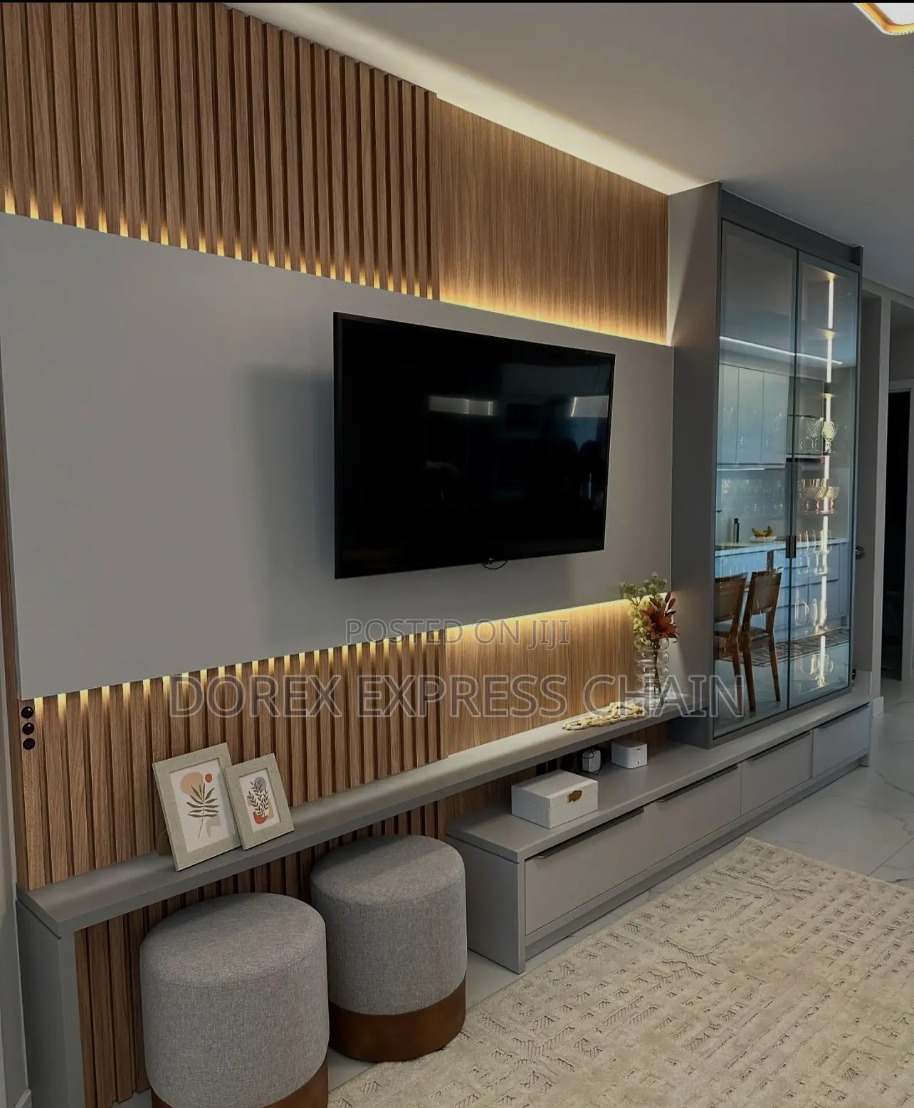Expansive Wall To Wall Modern Tv Console Design