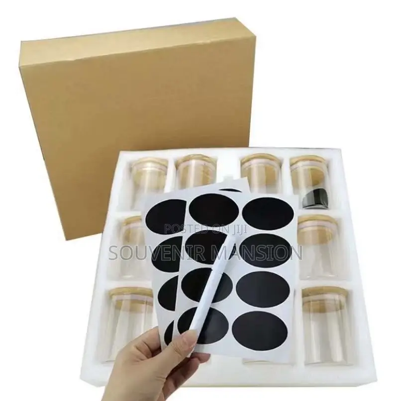 12pcs Spice Jar Set of Pack With Bamboo Cover