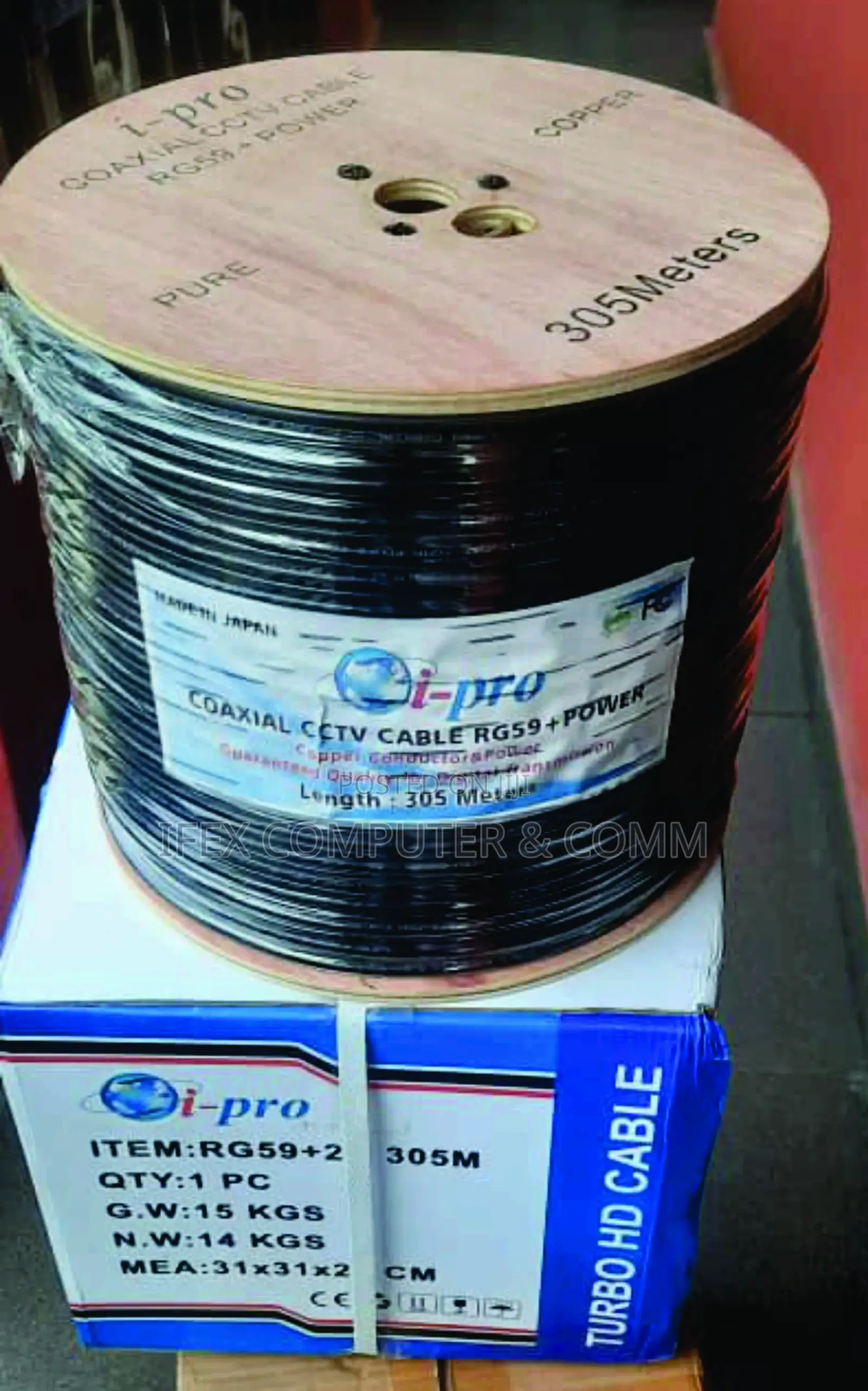 Rg59 Coaxial Cable + Power for CCTV