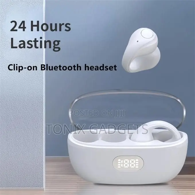 Earring Style Bluetooth Clip-on Earbuds With Digital Display