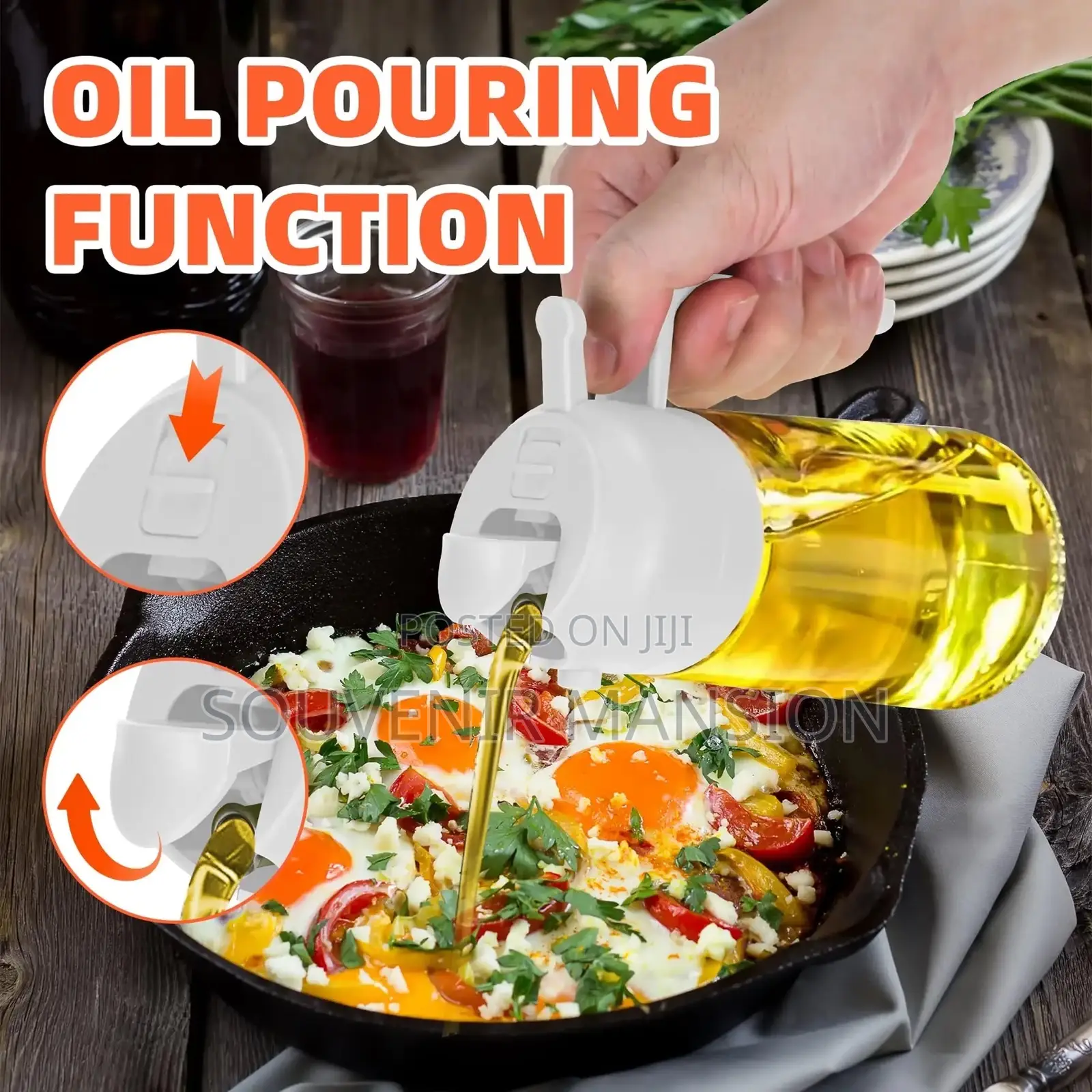 2 in 1 Oil Spray Bottle Glass