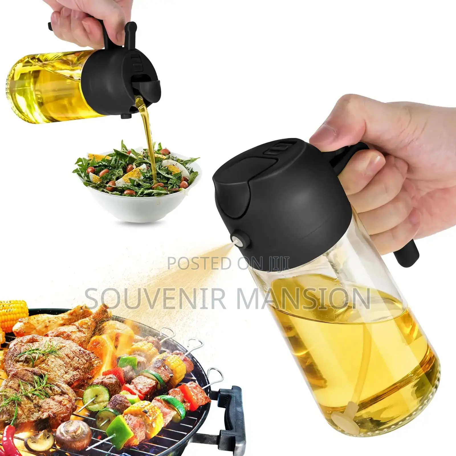 2 in 1 Oil Spray Bottle Glass