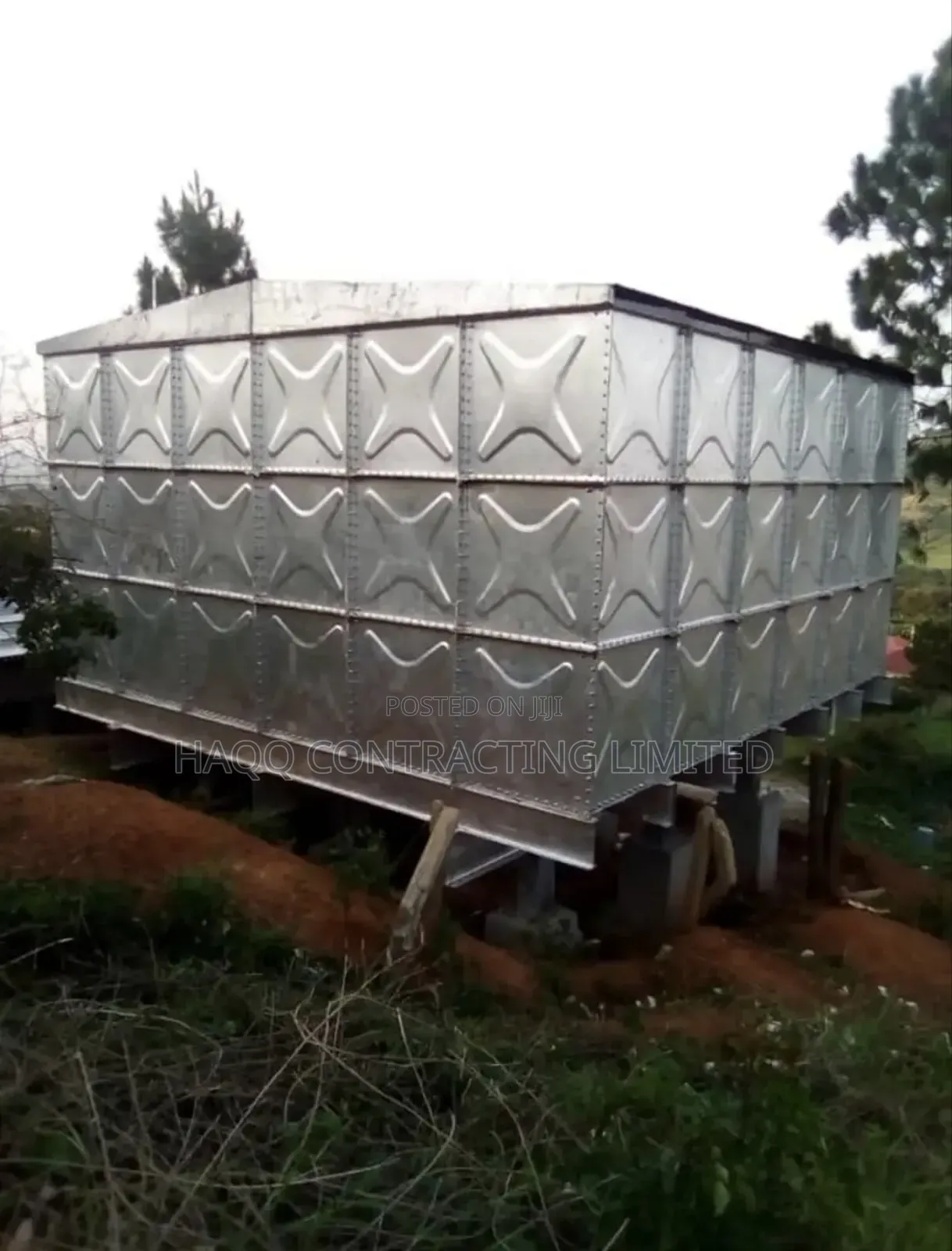 Pressed Steel Water Tank and Stanchion, Supply+Installation