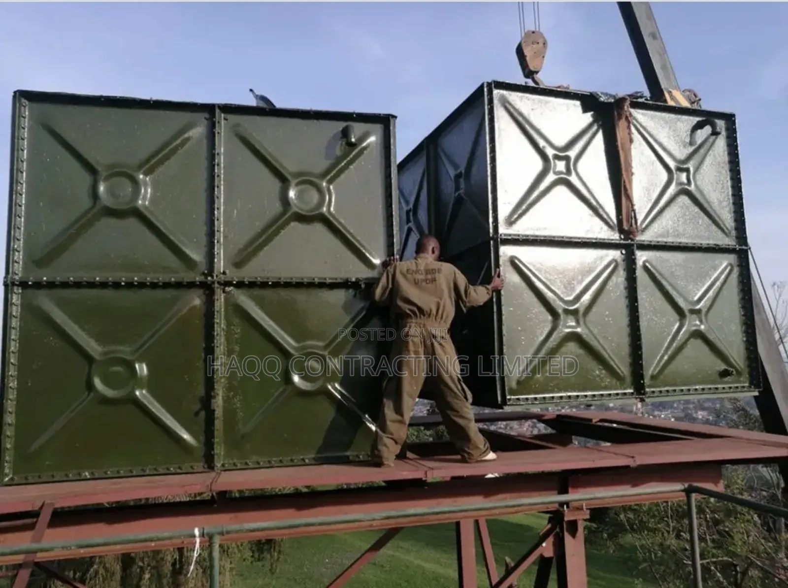 Braithwaite Pressed Steel Tank, Stanchion, Industrial Water