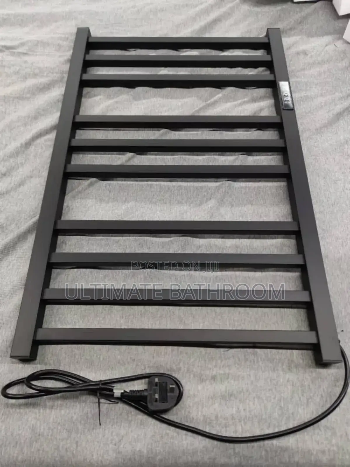 Square Mat Black Electric Towel Warmer