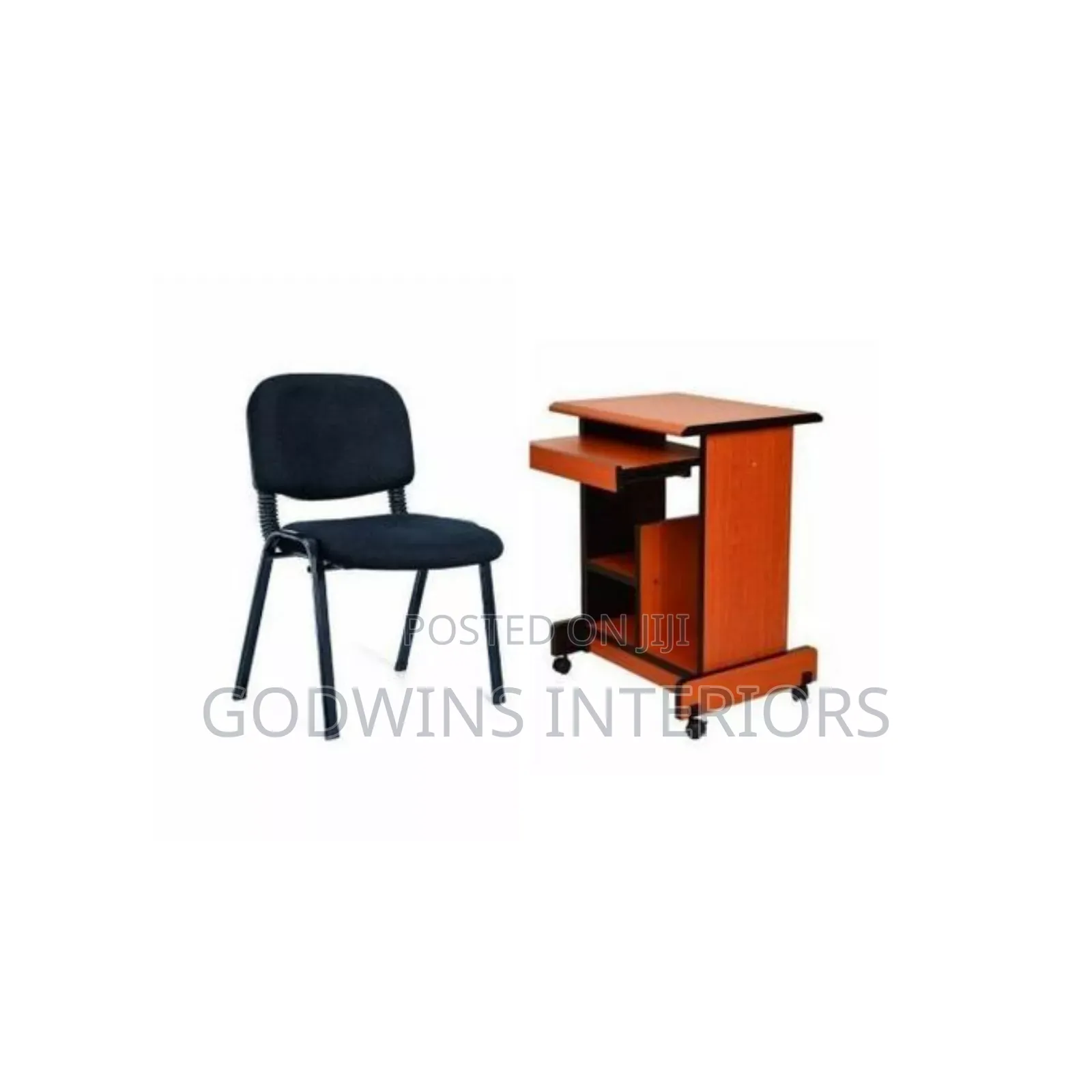 Desktop Office Table With 4-Leg Office Chair
