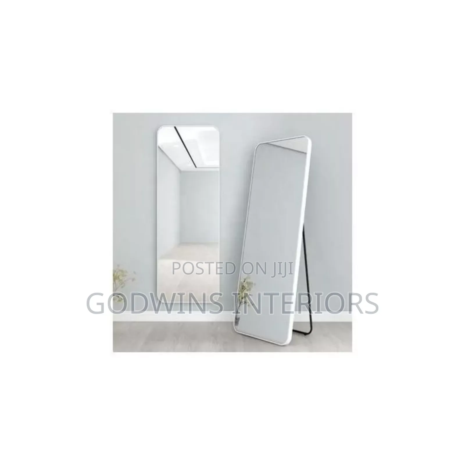 Elegant Standing / Wall Dressing Mirror - White Frame