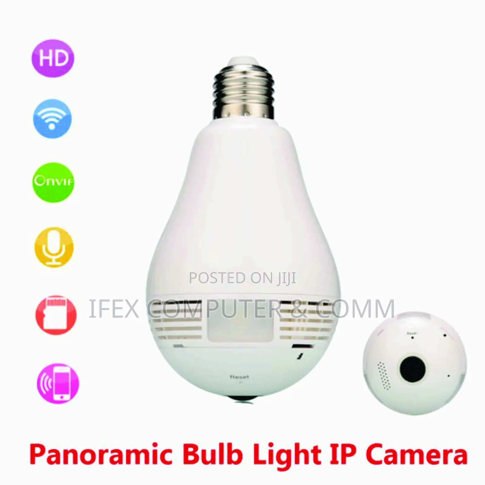 Wifi Spy Camera Bulb V380 360 View Day/Night Vision