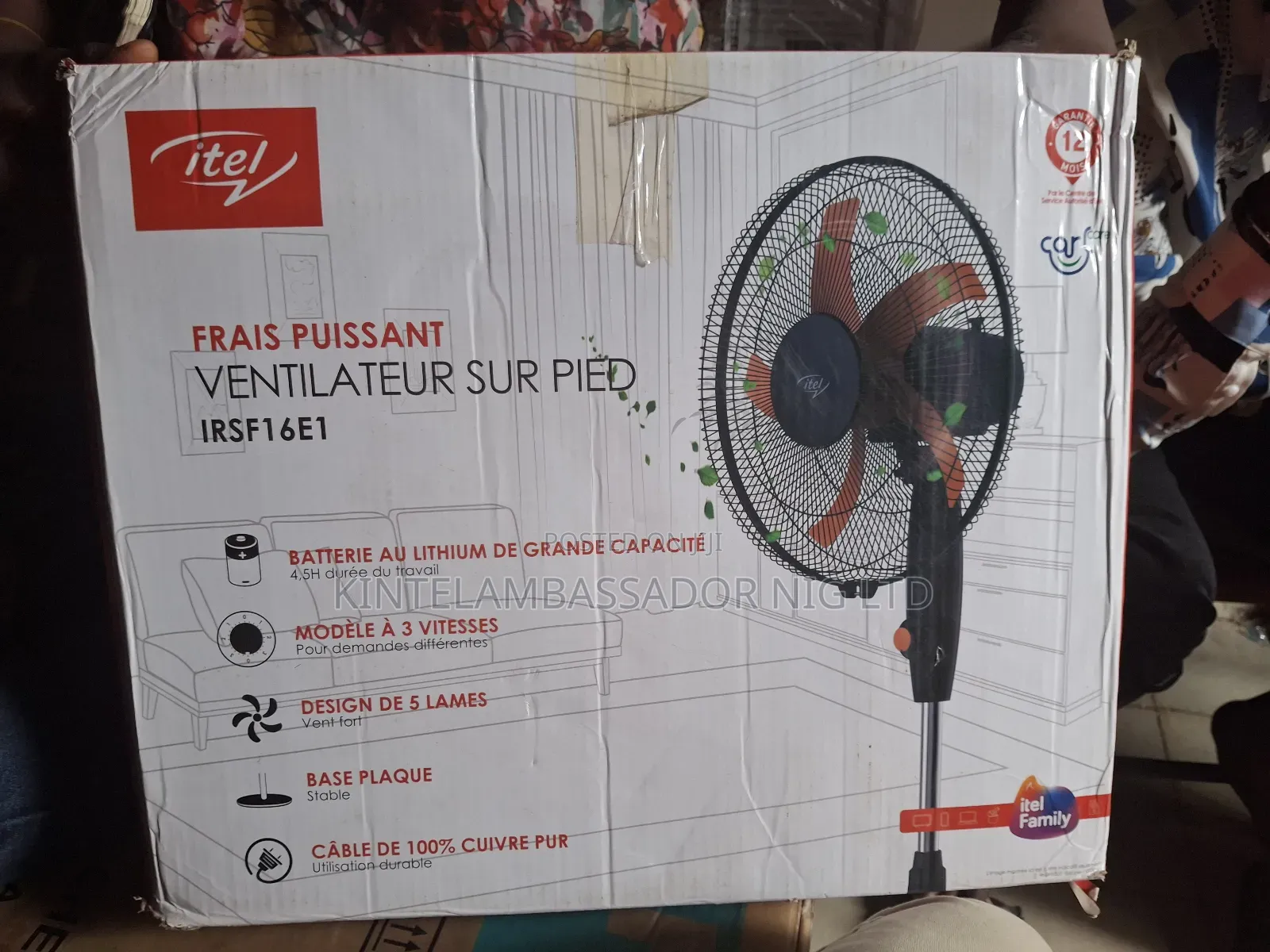 Itel Rechargeable Standing Fan-16"