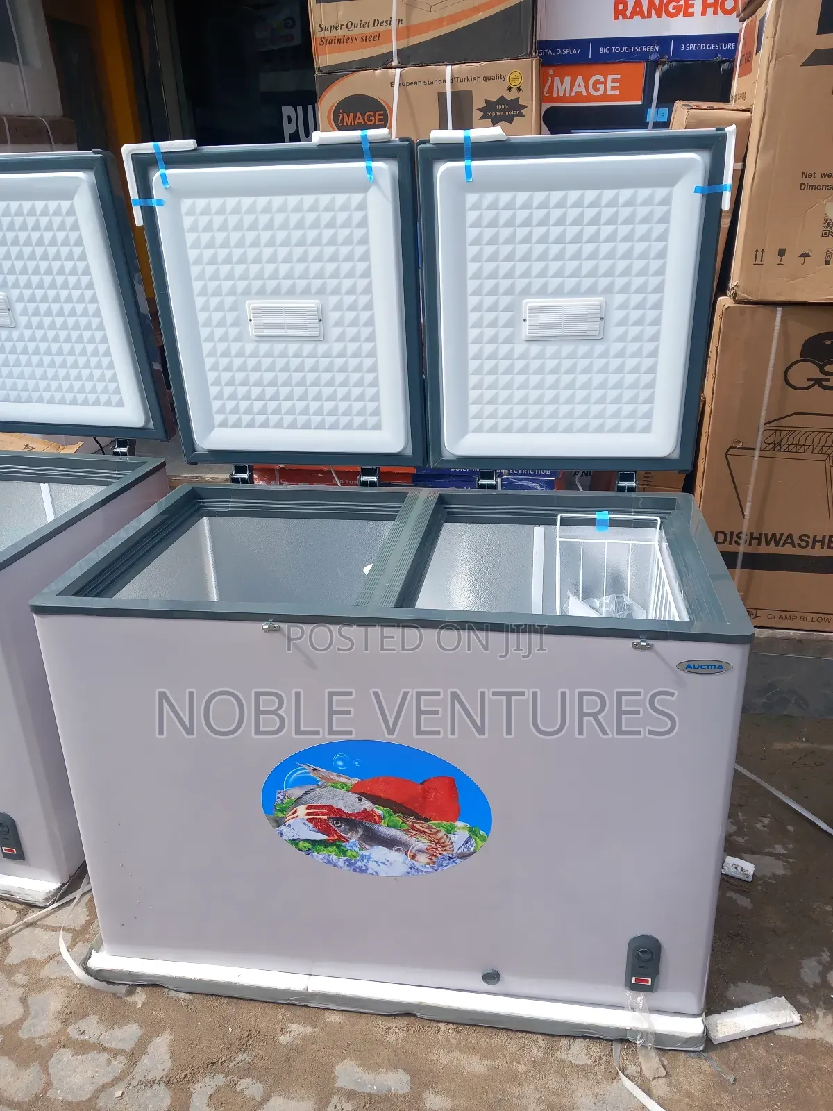 Aucma 550litters Double Door Chest Freezer 100%Copper