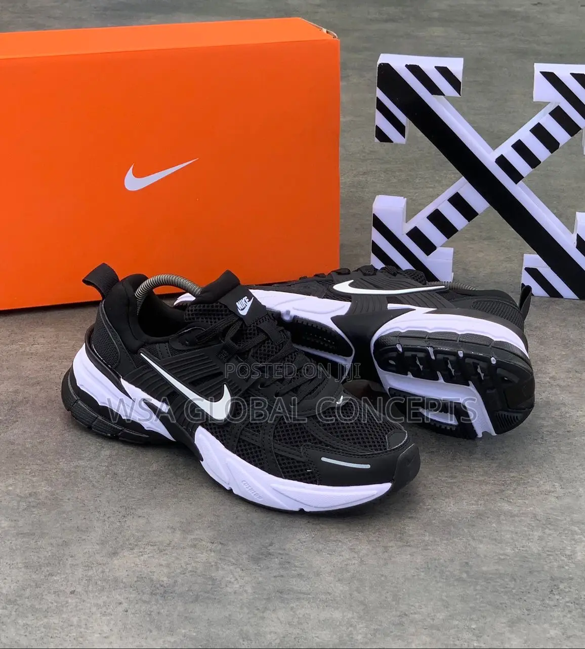 Nike V2K Runner Black White Sole Sneakers