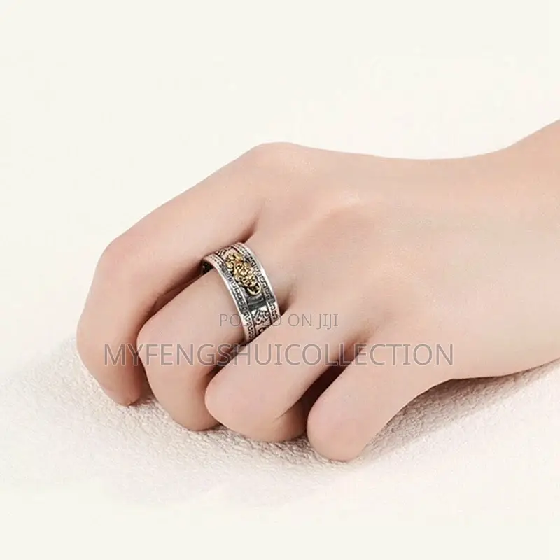 Fortified Feng Shui Pixiu Mantra Ring for Wealth and Goodluck