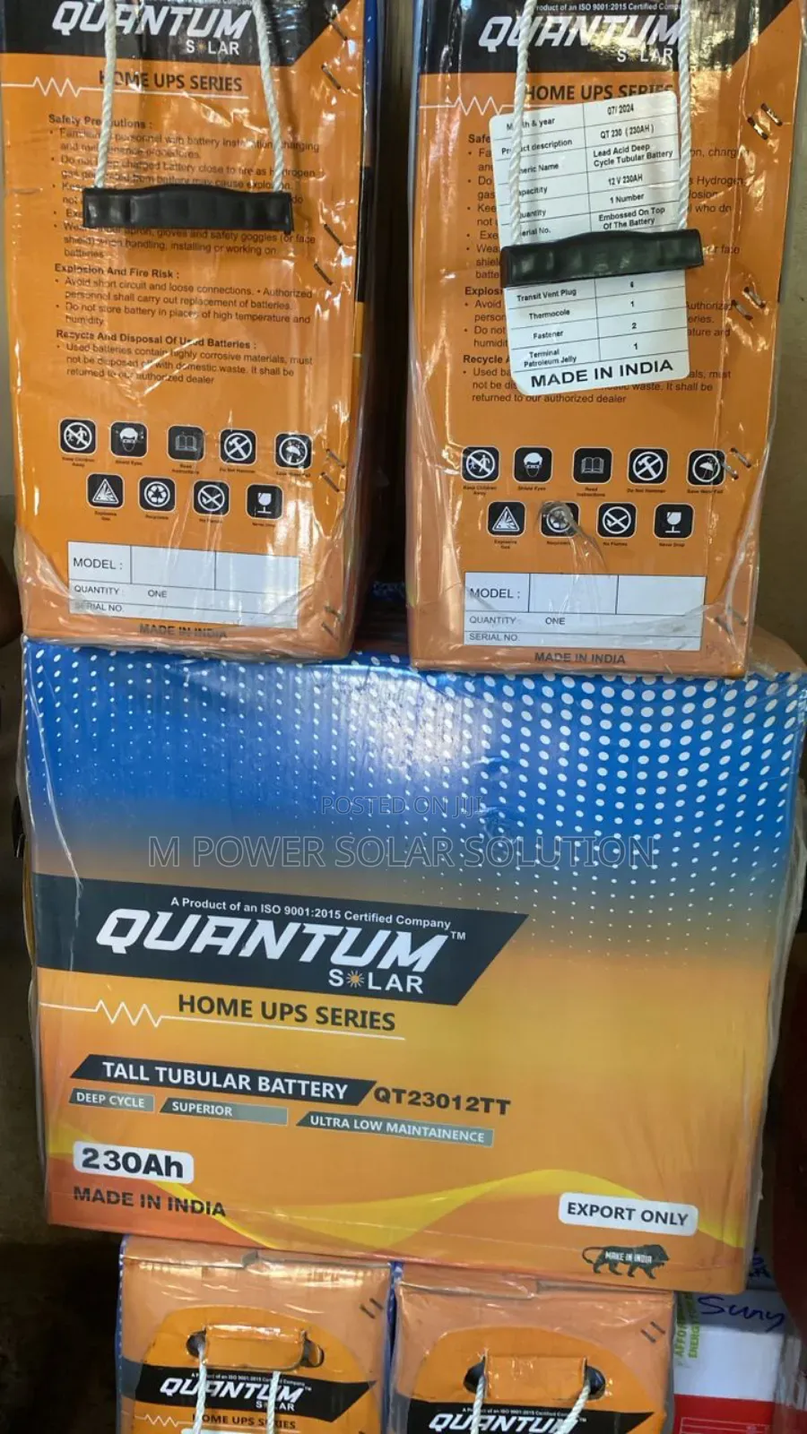 230ah 12V QUANTUM Solar Tall Tubular Battery