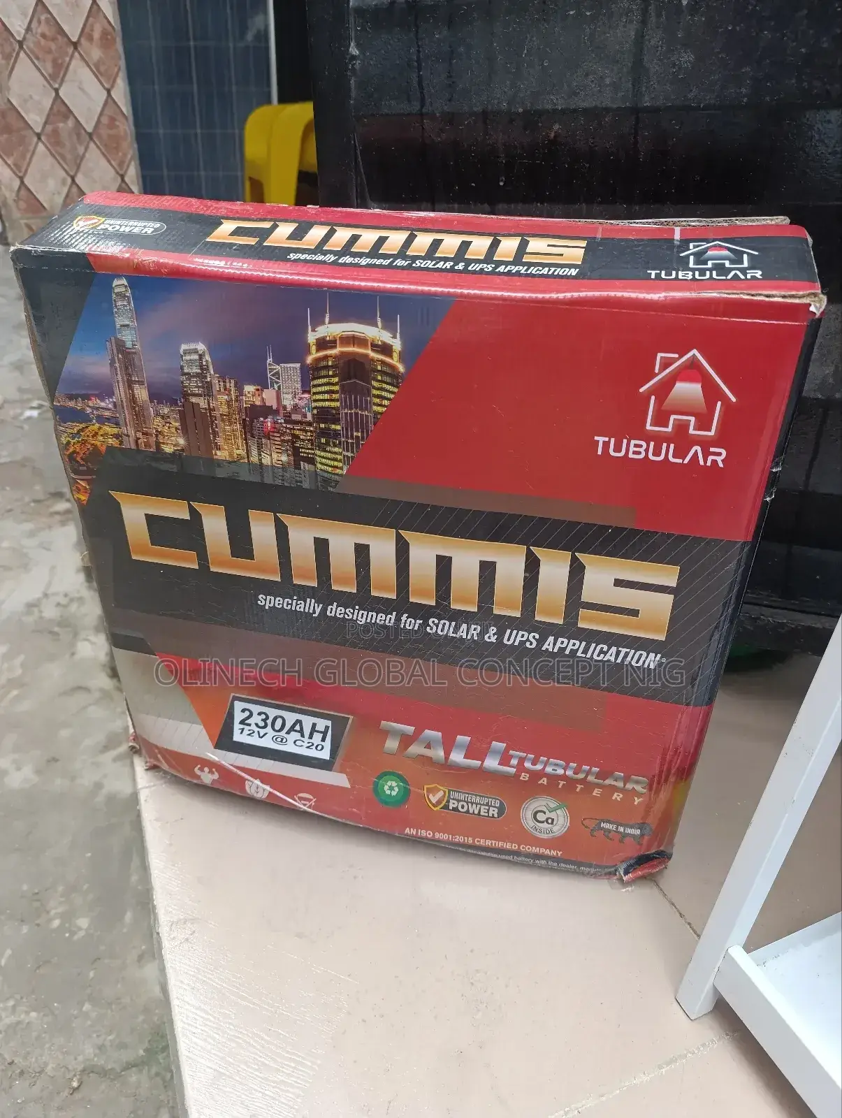 230 Ah 12 V Cummins Tubular Solar Battery