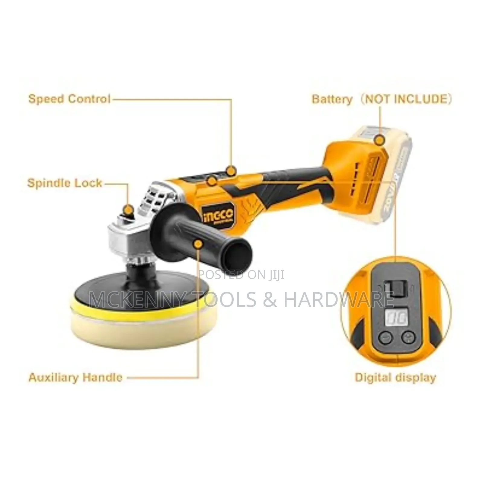 INGCO Cordless Polisher, 20V Lithium-Ion Polisher