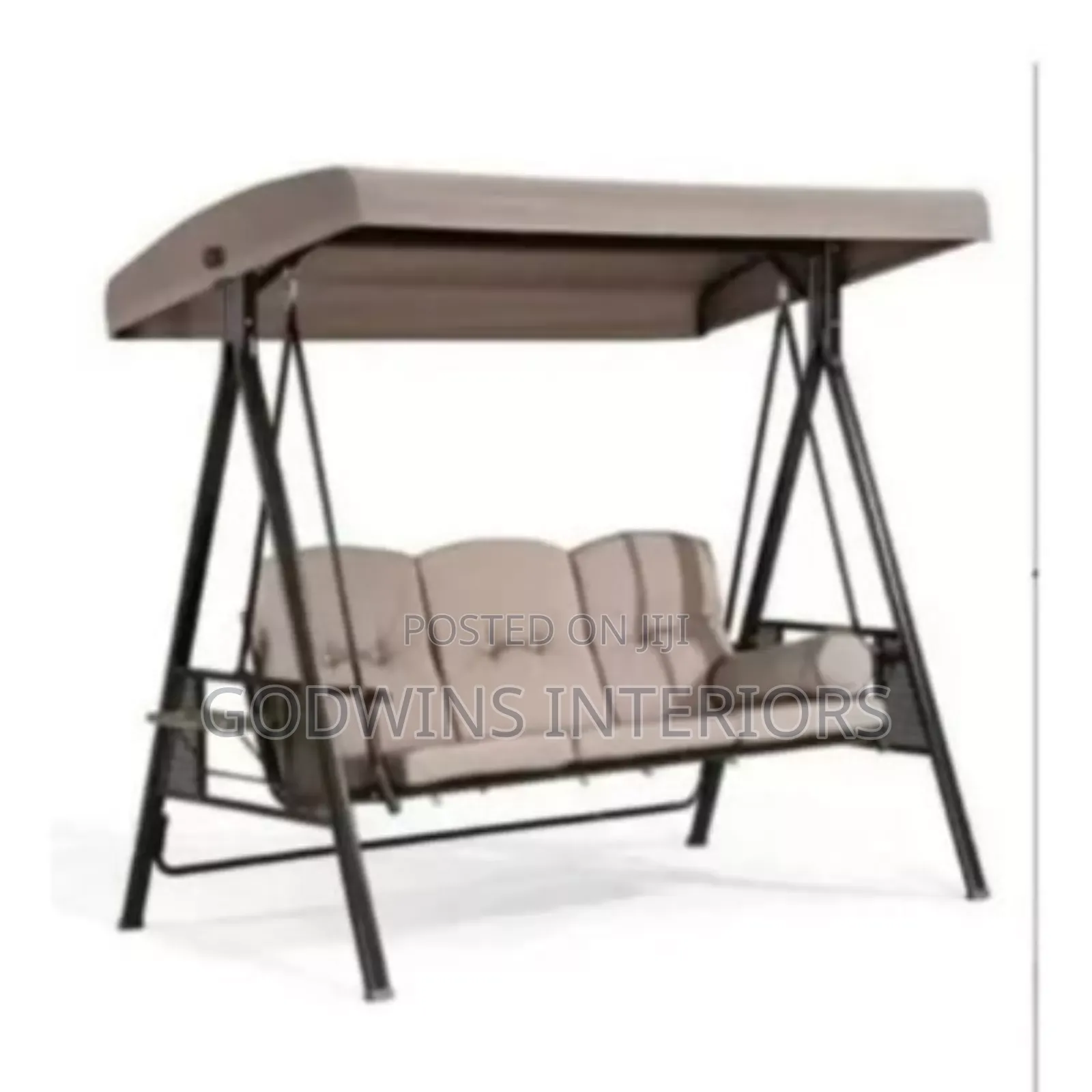 Outdoor Canopy Swing With Steel Frame - 3 Seater