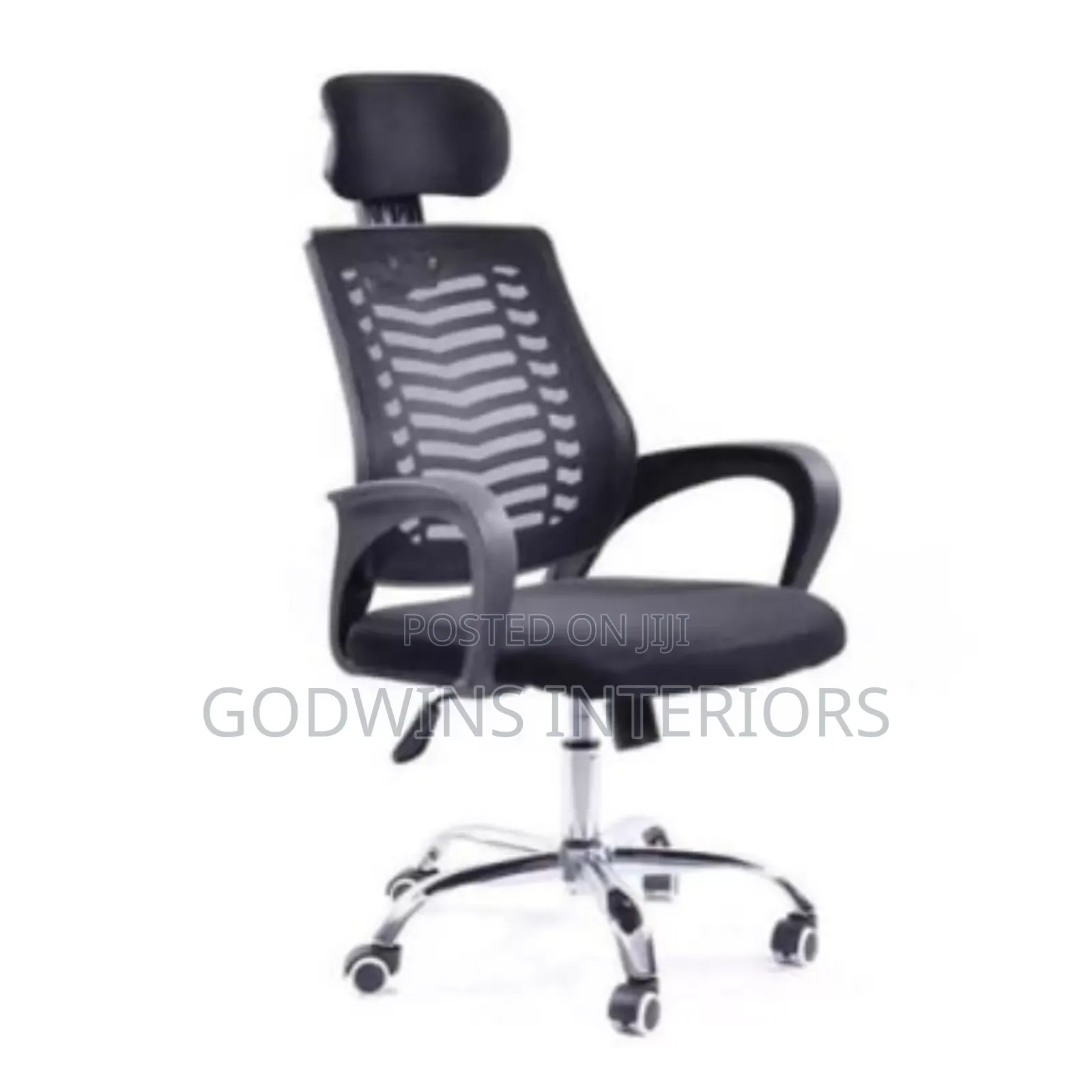 Swivel Mesh Chair With Headrest Office Table Set