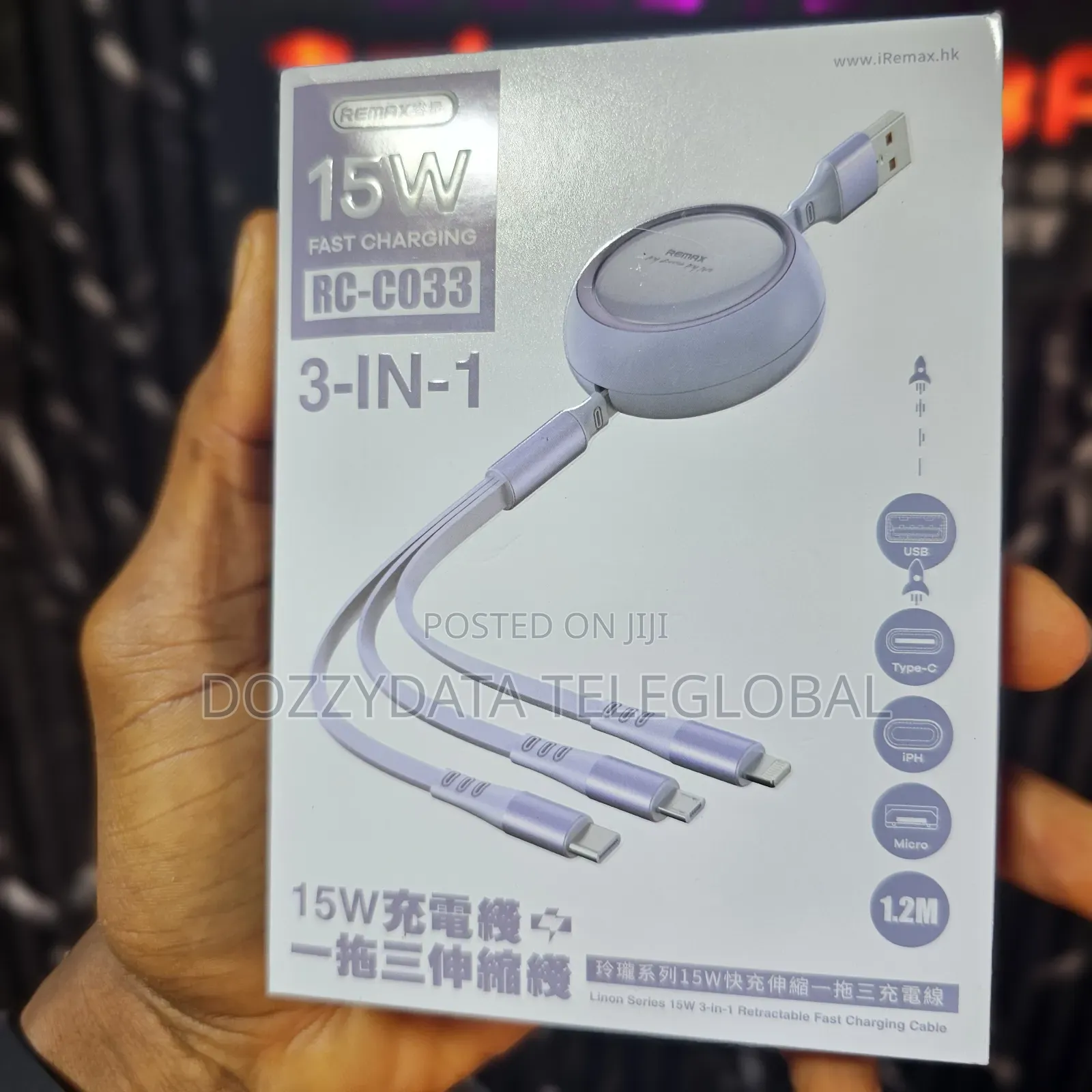 Remax 15w Rc C033 3 in 1 Fast Charging Cable