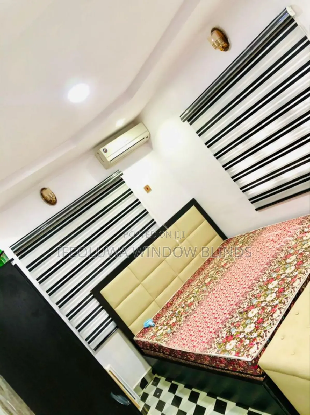 White and Black Stripes Day and Night Blinds