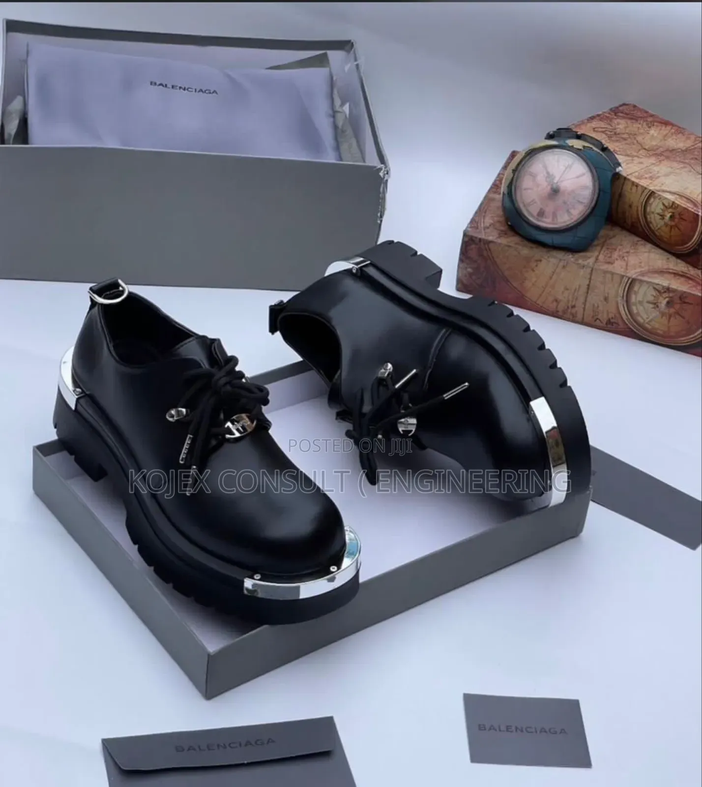 *2024 Mr Matt. X Balenciaga Black Derby Coorperate Shoe*