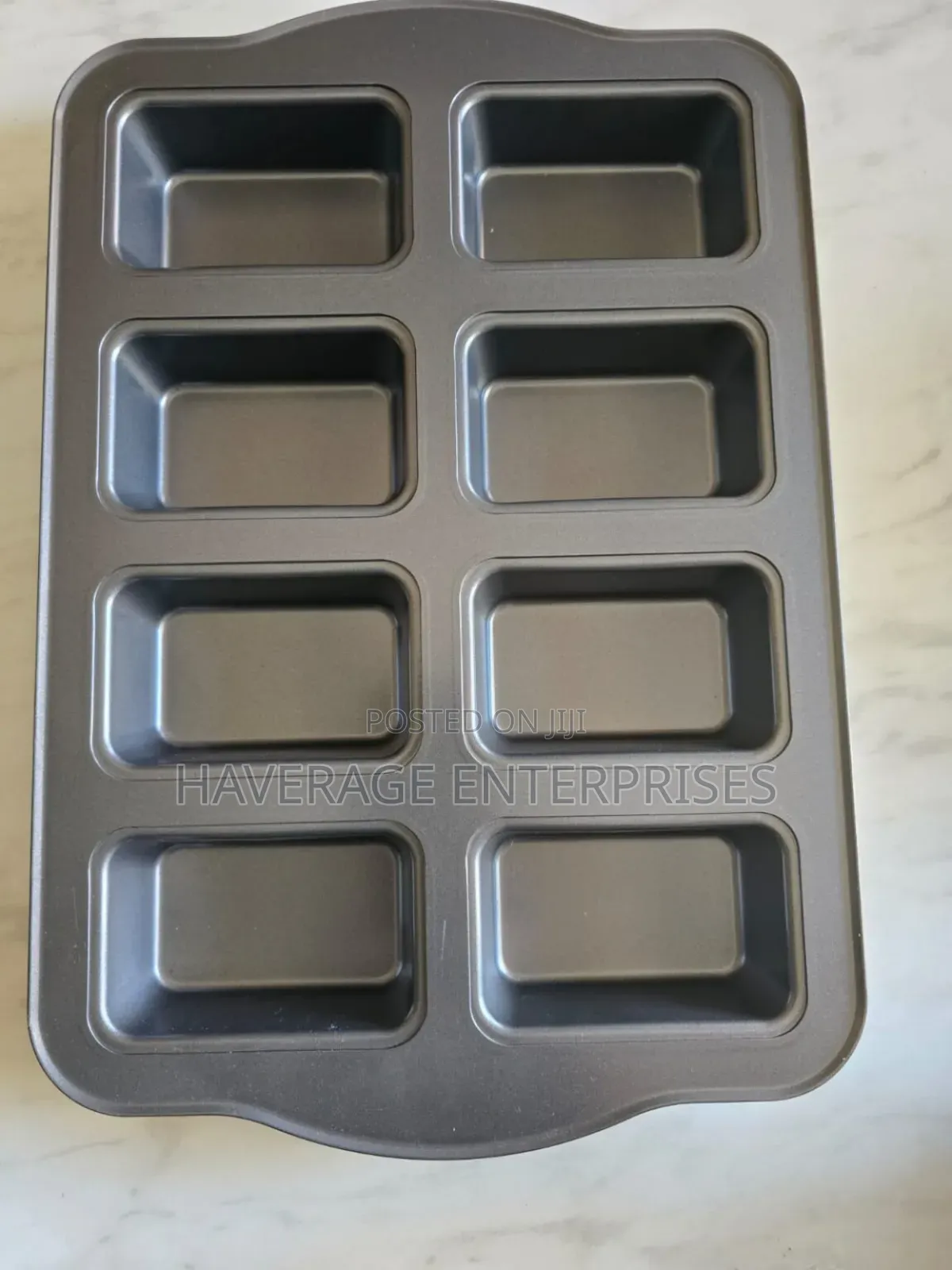 Non Stick Square Baking Pan 8 Cavity Carbon Steel 6pce