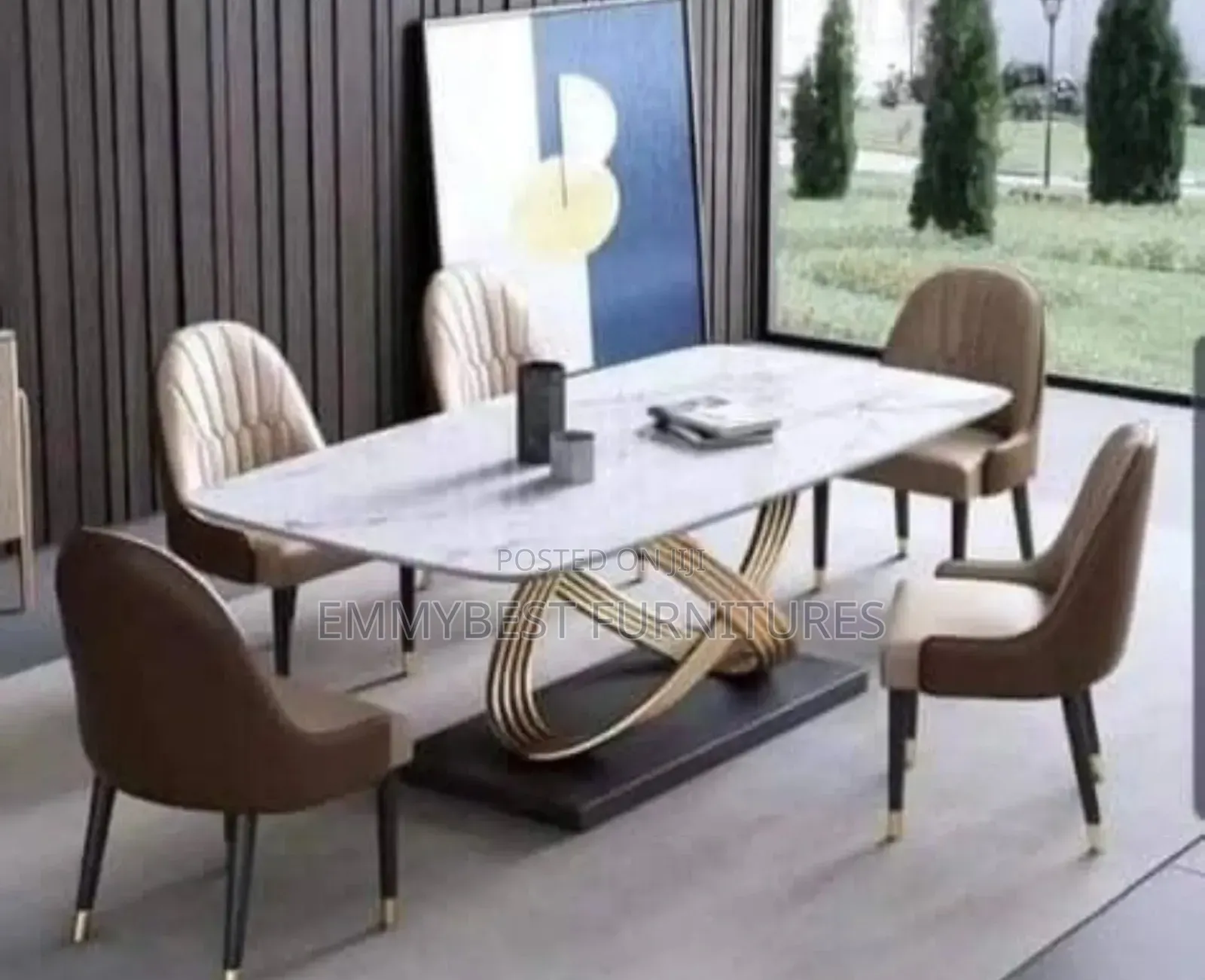 Standard Quality Marble Dinning Set, 6 Seaters.