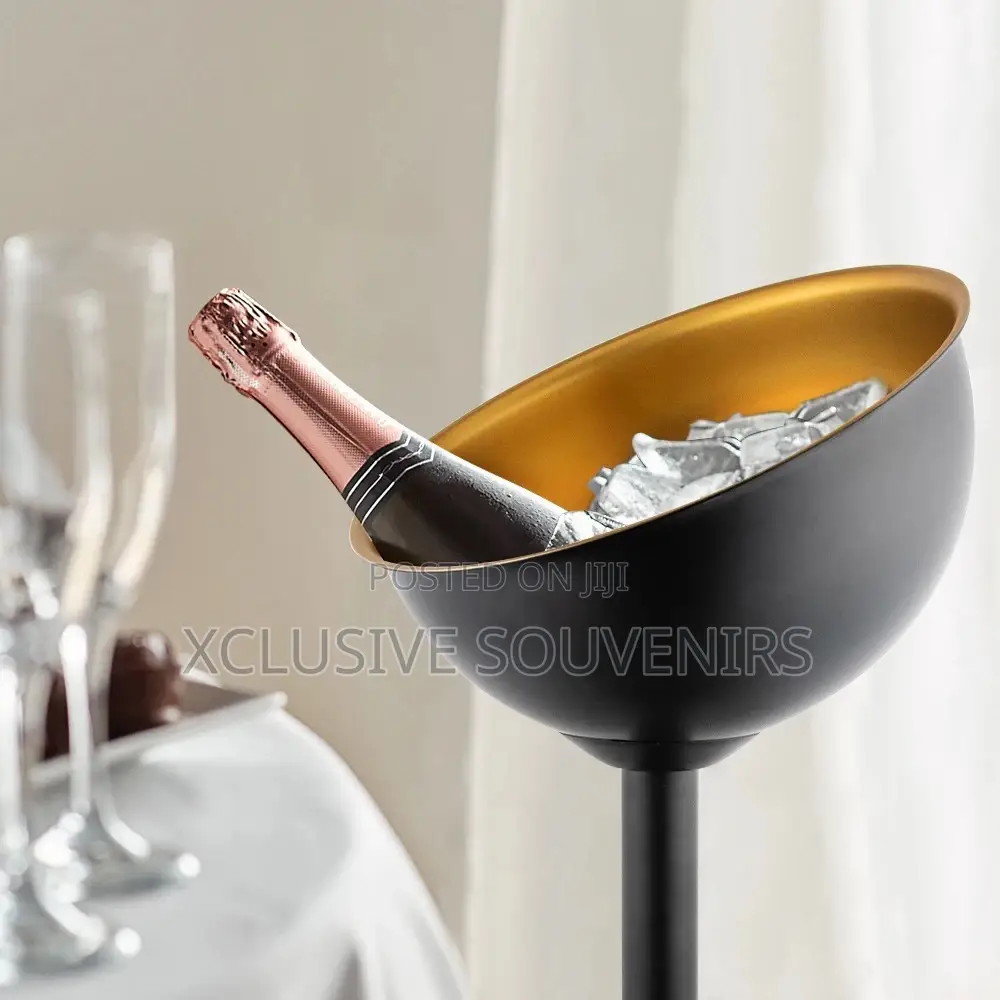 Luxury Stainless Steel Champagne Ice Buckets With Stand Bar