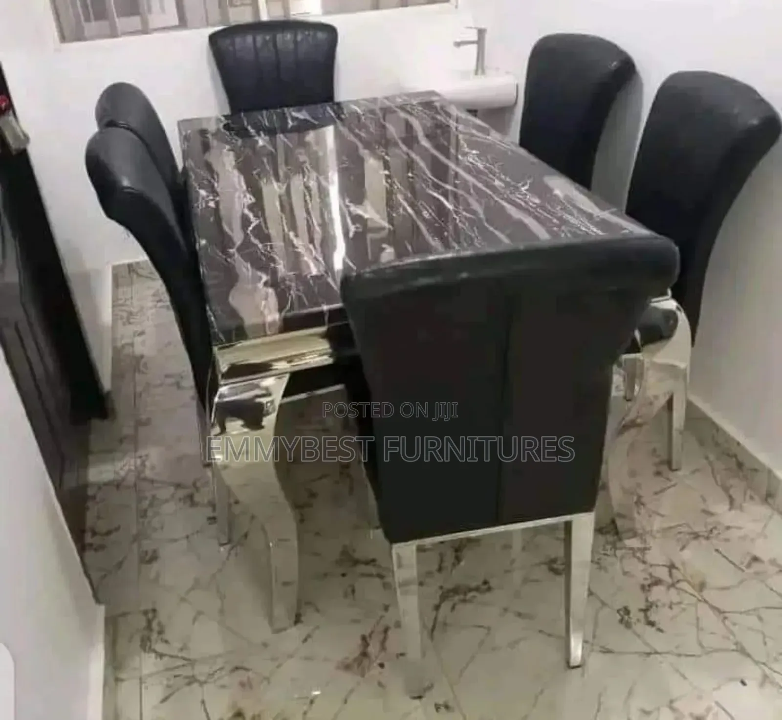 Brand New Standard Quality Marble Dinning Set, 6 Seaters.