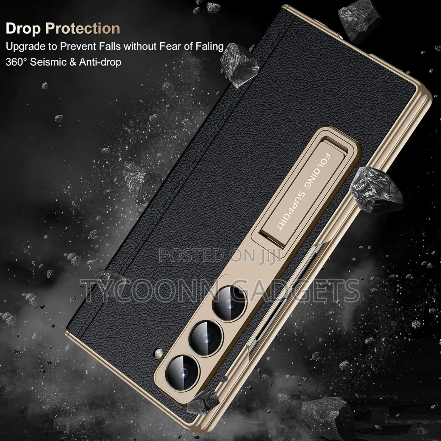 Samsung Z Fold 6 Case Leather Edge Cover , Screen Protector