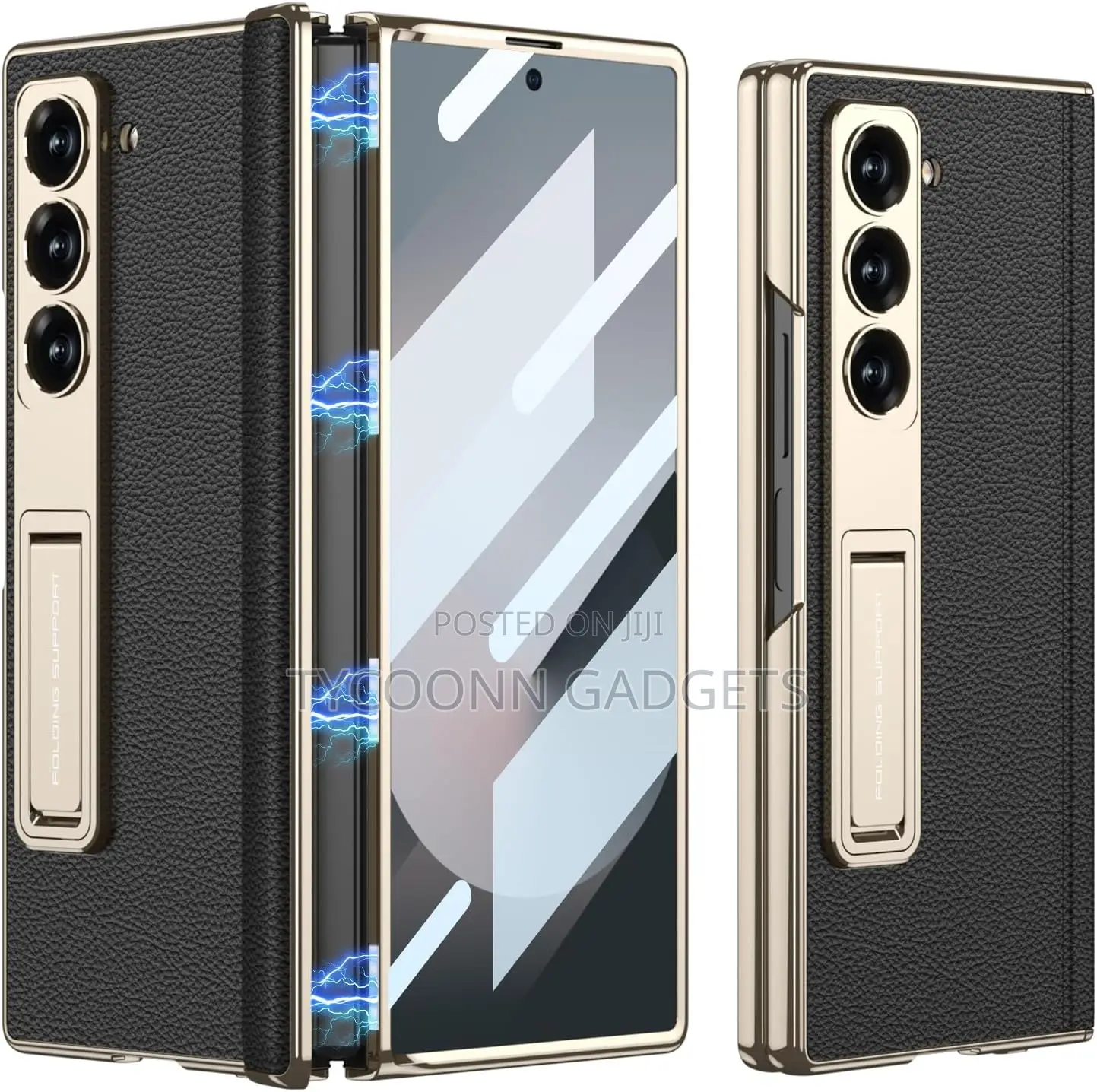 Samsung Z Fold 6 Case Leather Edge Cover , Screen Protector