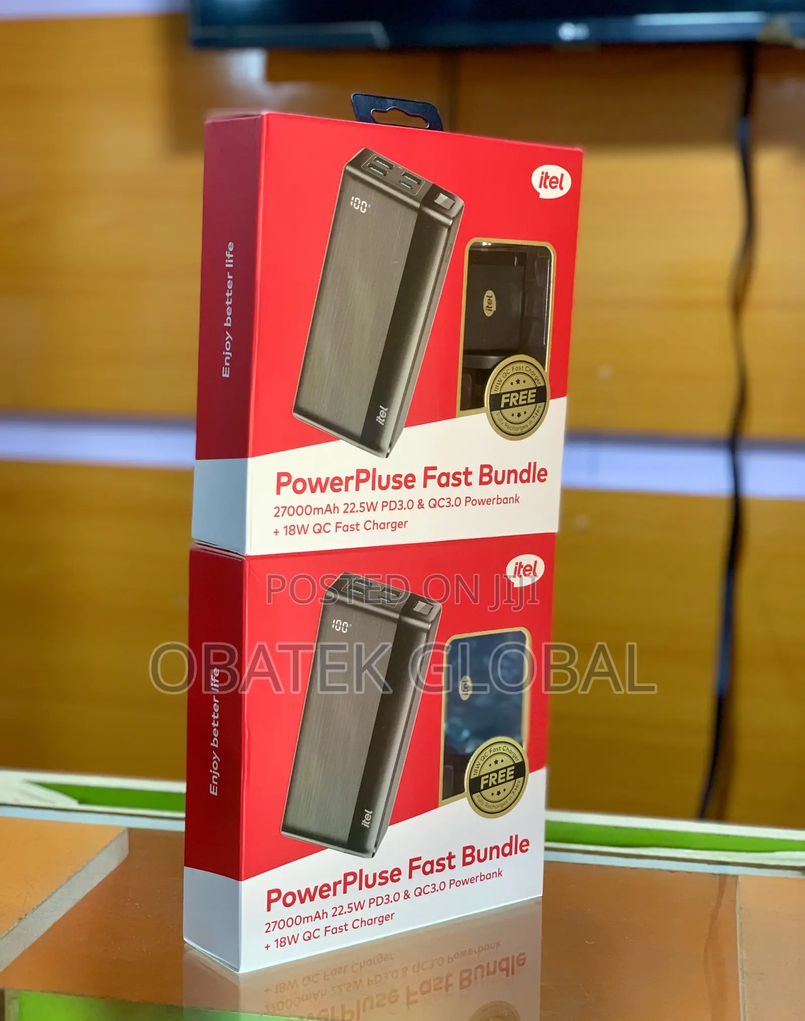 Itel 27,000mah, 22.5W Powerbank With 18watts Fast Charger