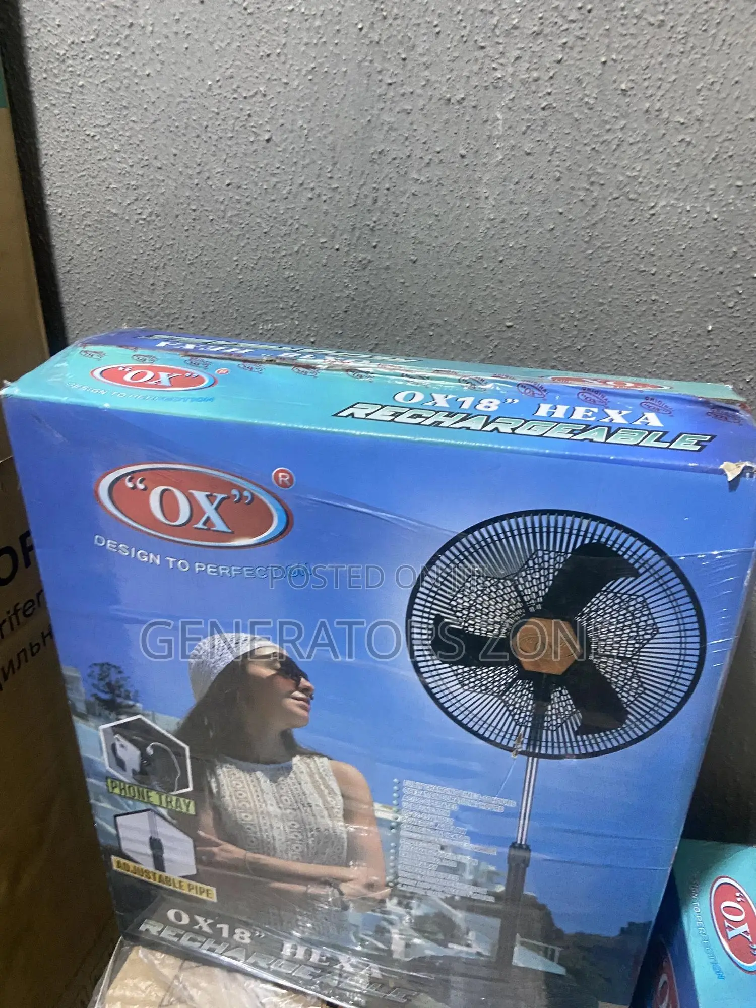 Overcharge Protection OX Hexa Rechargeable 18" Standing Fan