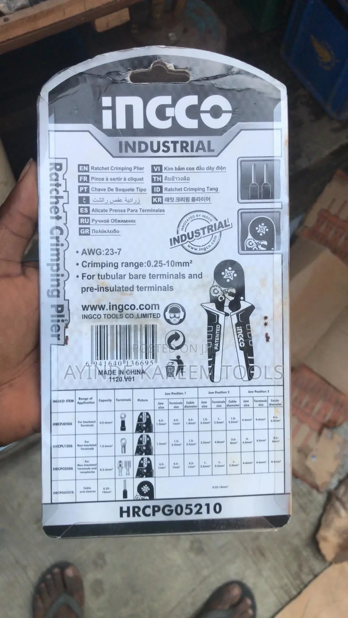 Industrial Rachet Crimping Plier(0-25-10mm)(Awg 23-7)