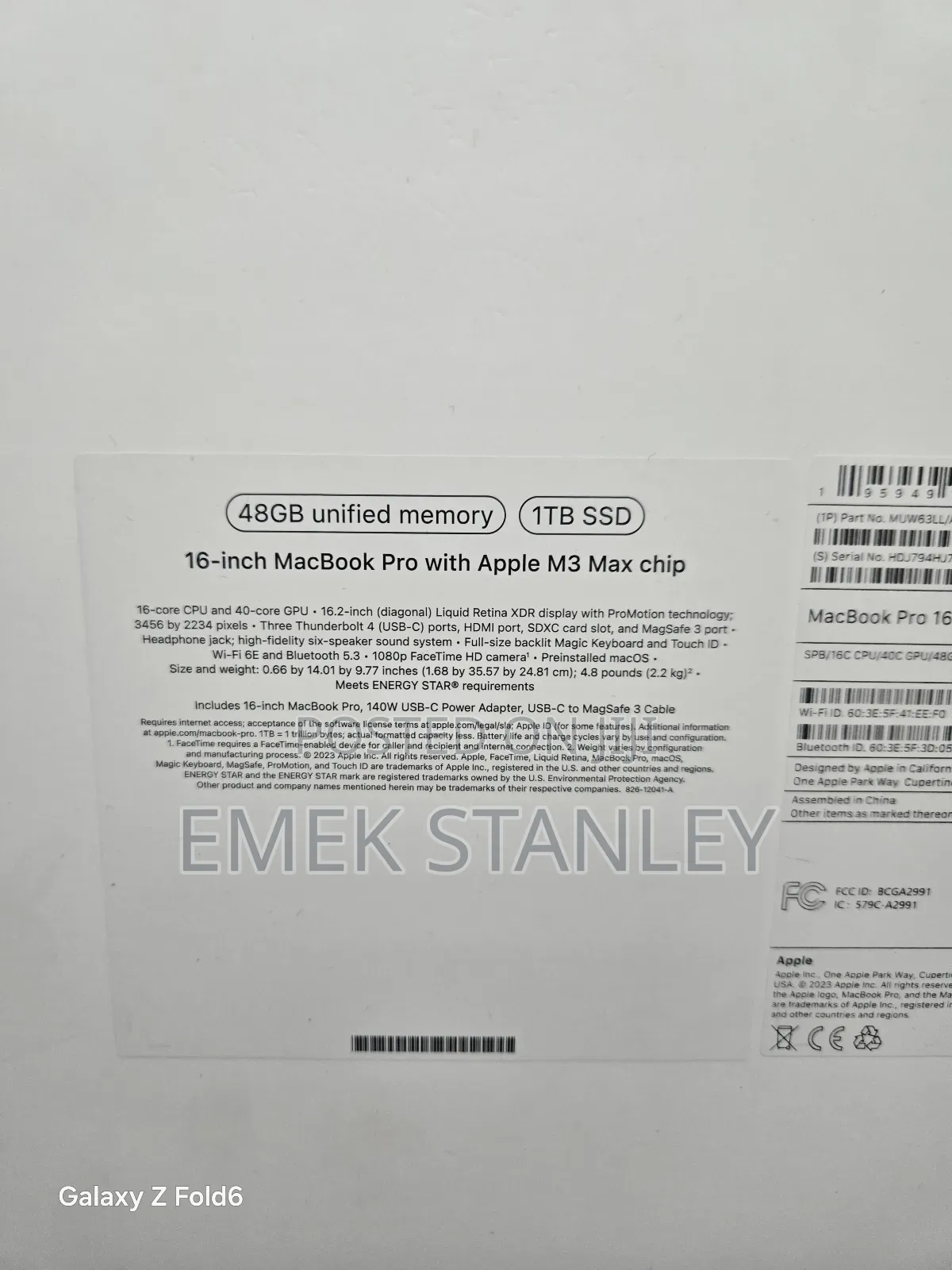 New Laptop Apple MacBook Pro 2024 M4 Max 48GB Apple M3 Max SSD 1T