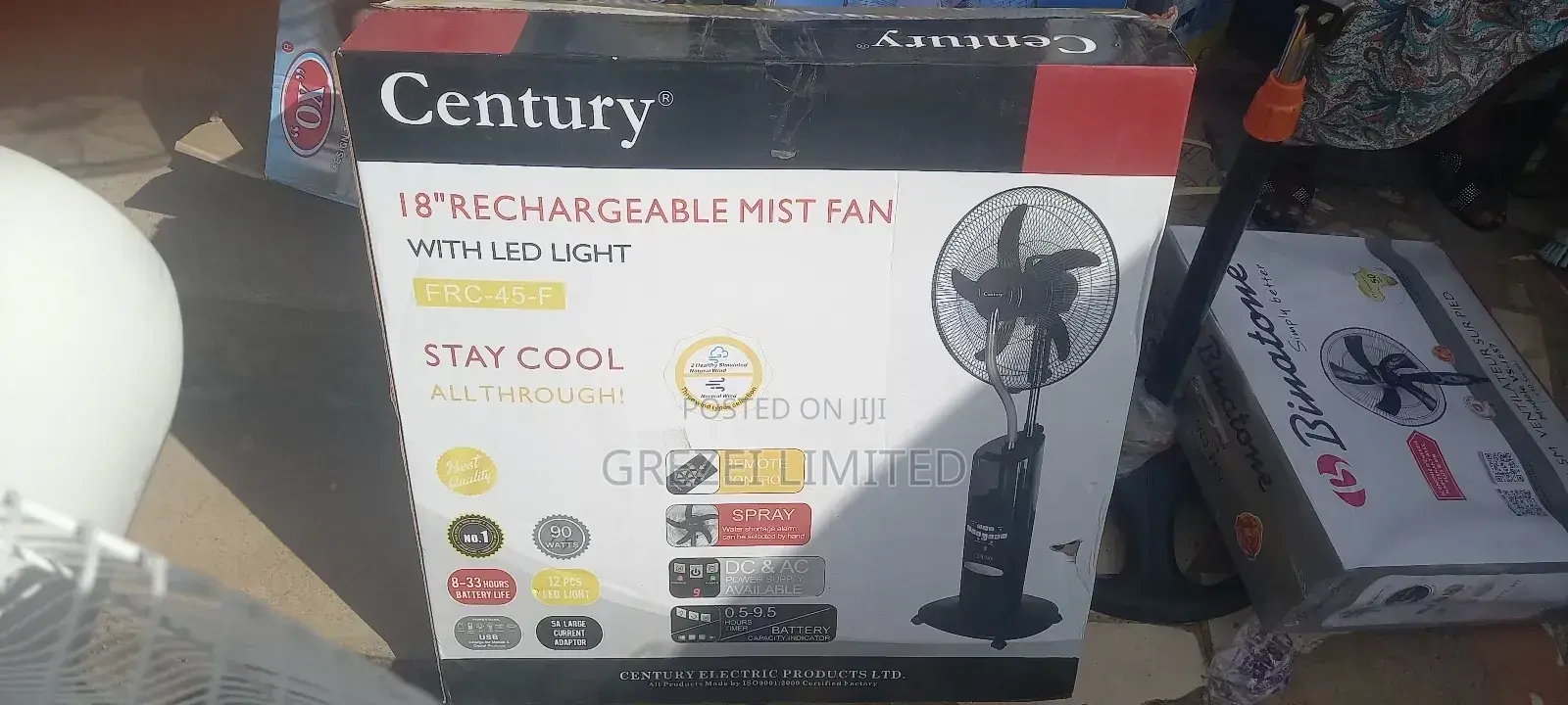 Century Mist Rechargeable Standing Fan 8ich
