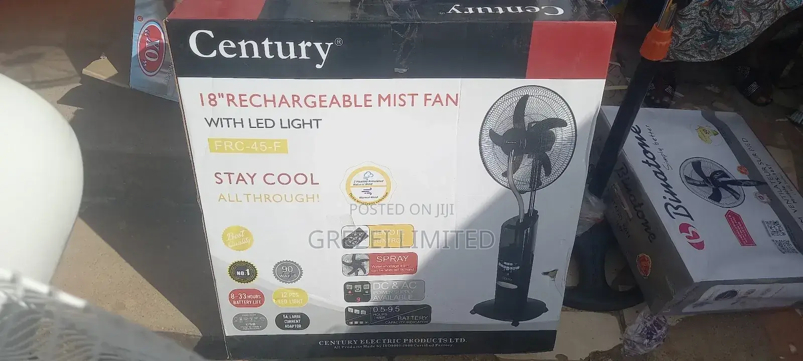 Century Mist Rechargeable Standing Fan 8ich