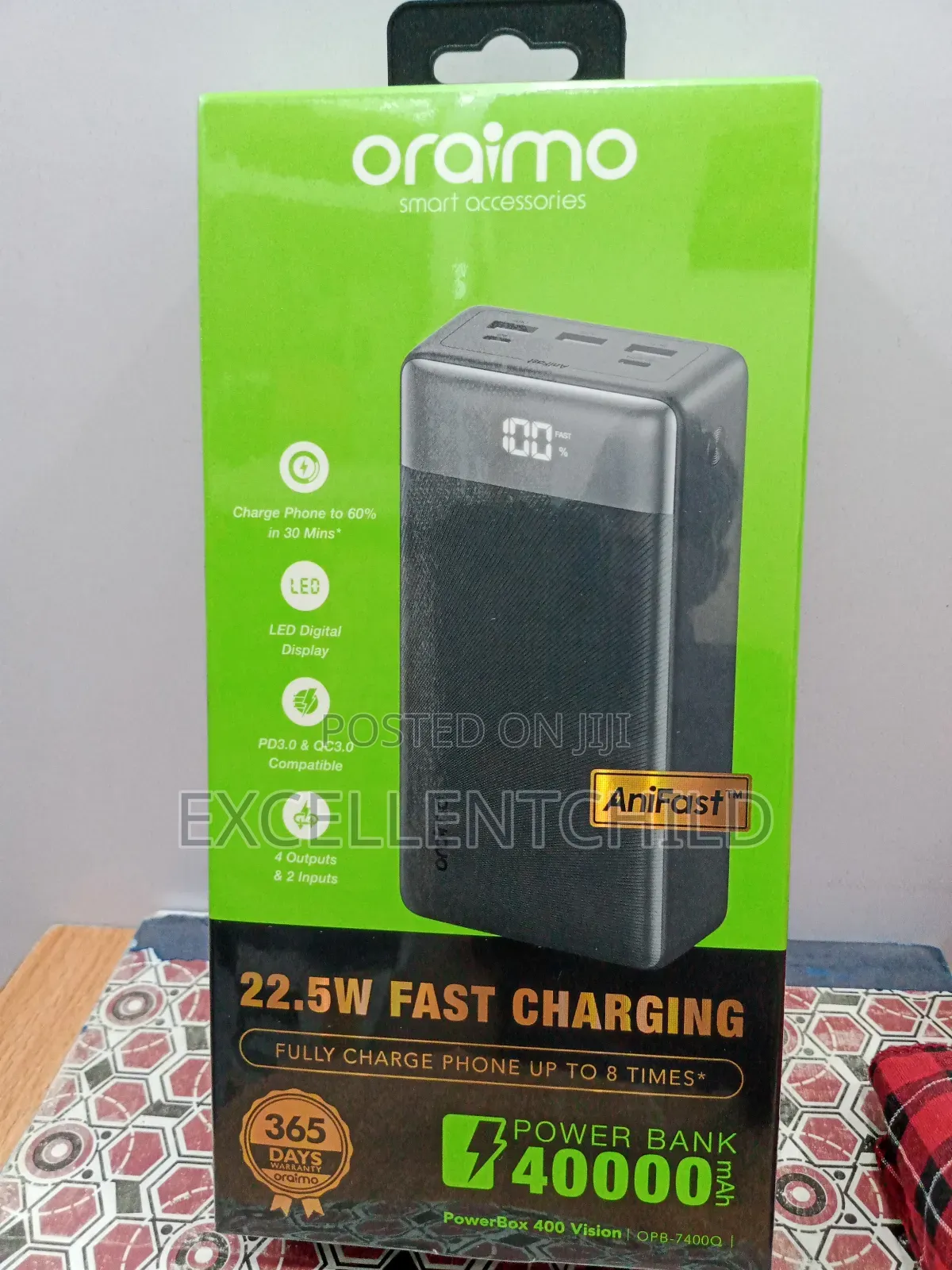 Oraimo 22.5w Fast Charging 40,000mah Power Bank,Powerbox 400