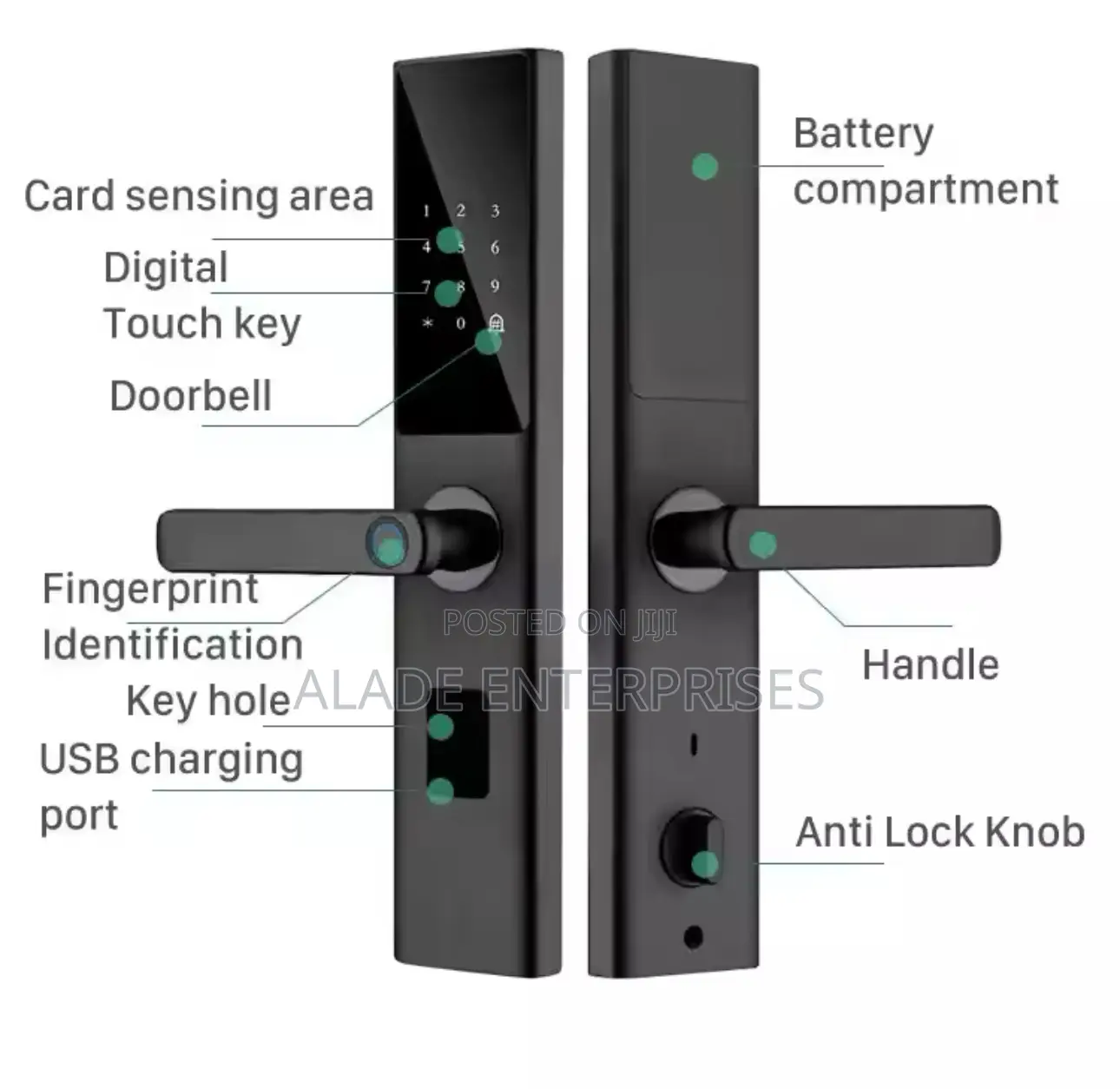 H Digital Keypad Door Lock Biometric Fingerprint