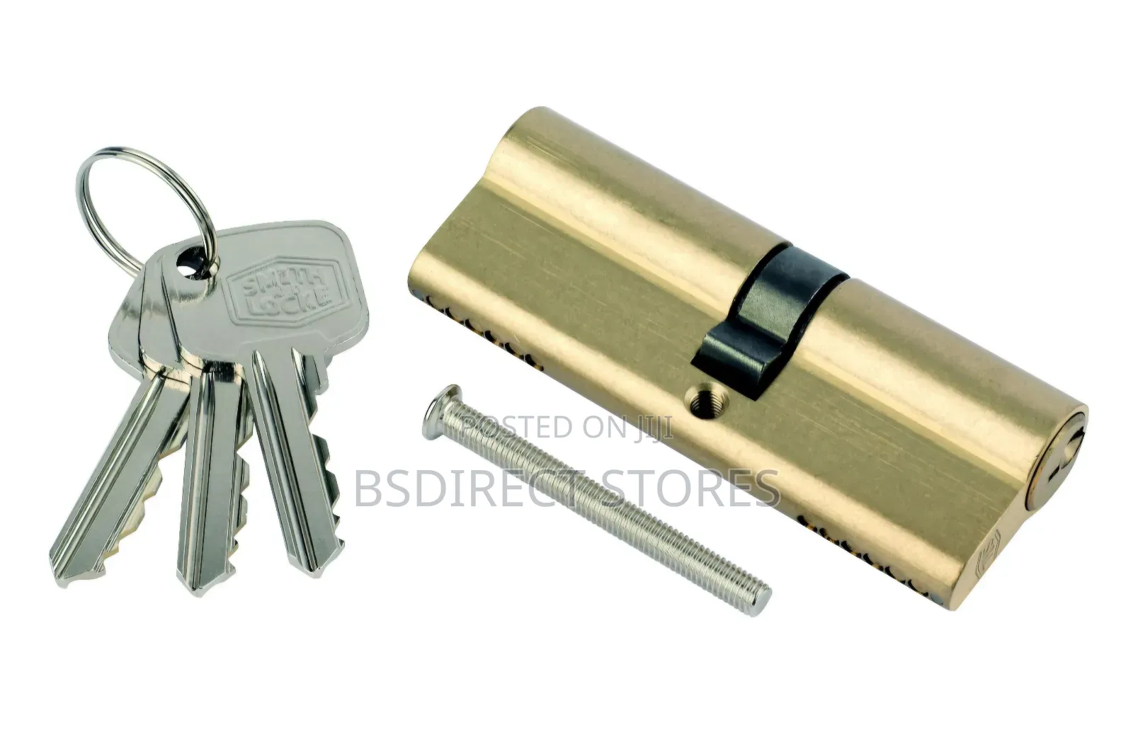 Smith and Locke Brass Single Euro Cylinder Lock L70mm, W33mm