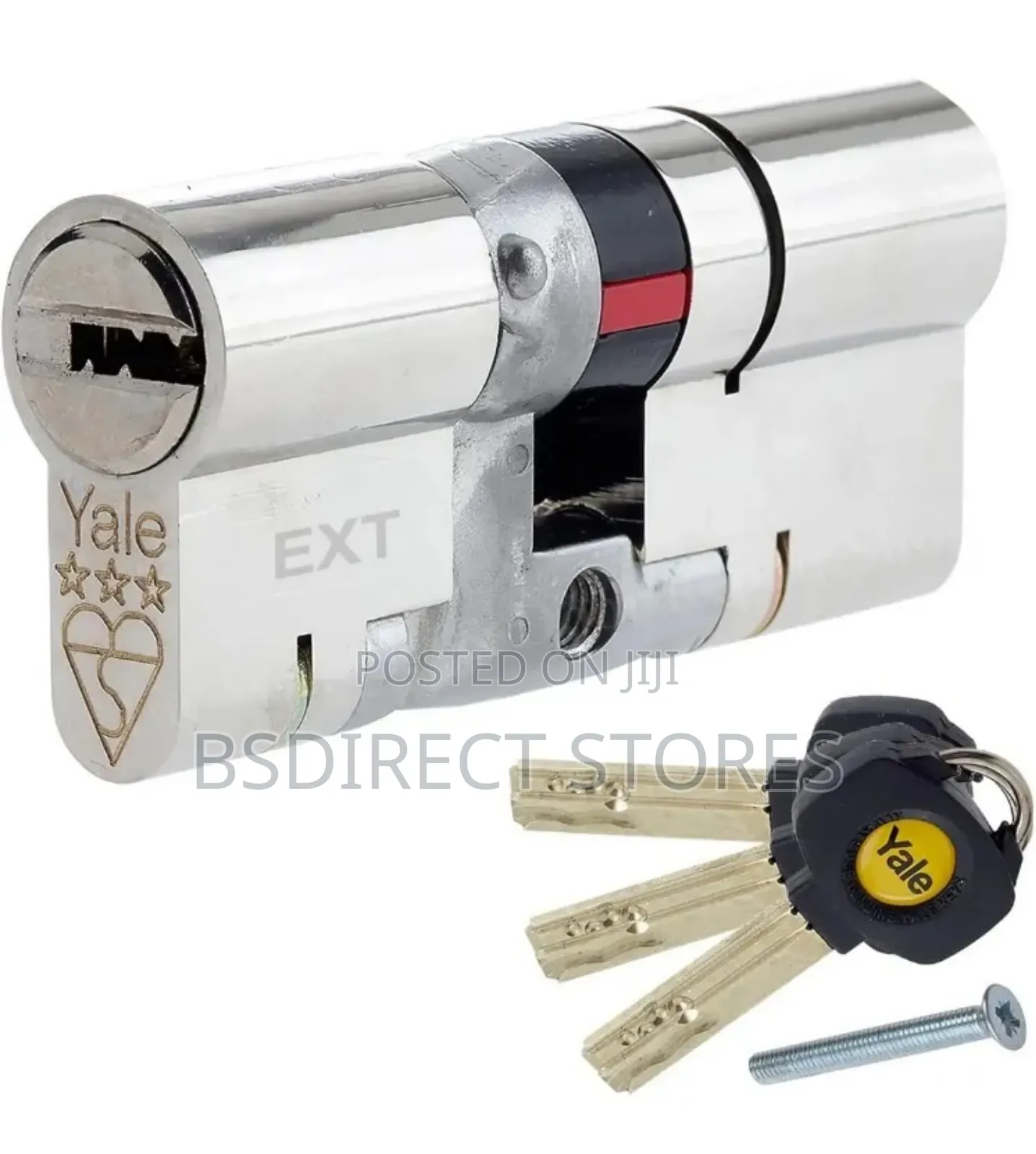 Yale Platinum Nickel-plated Brass Euro Cylinder Lock, L 80mm