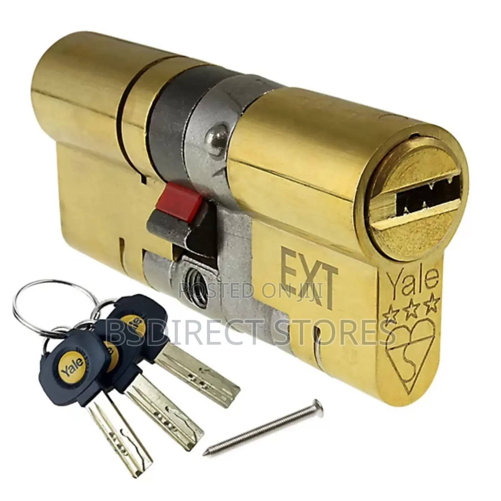 Yale Platinum Brass Single Euro Cylinder Lock, (L)95mm
